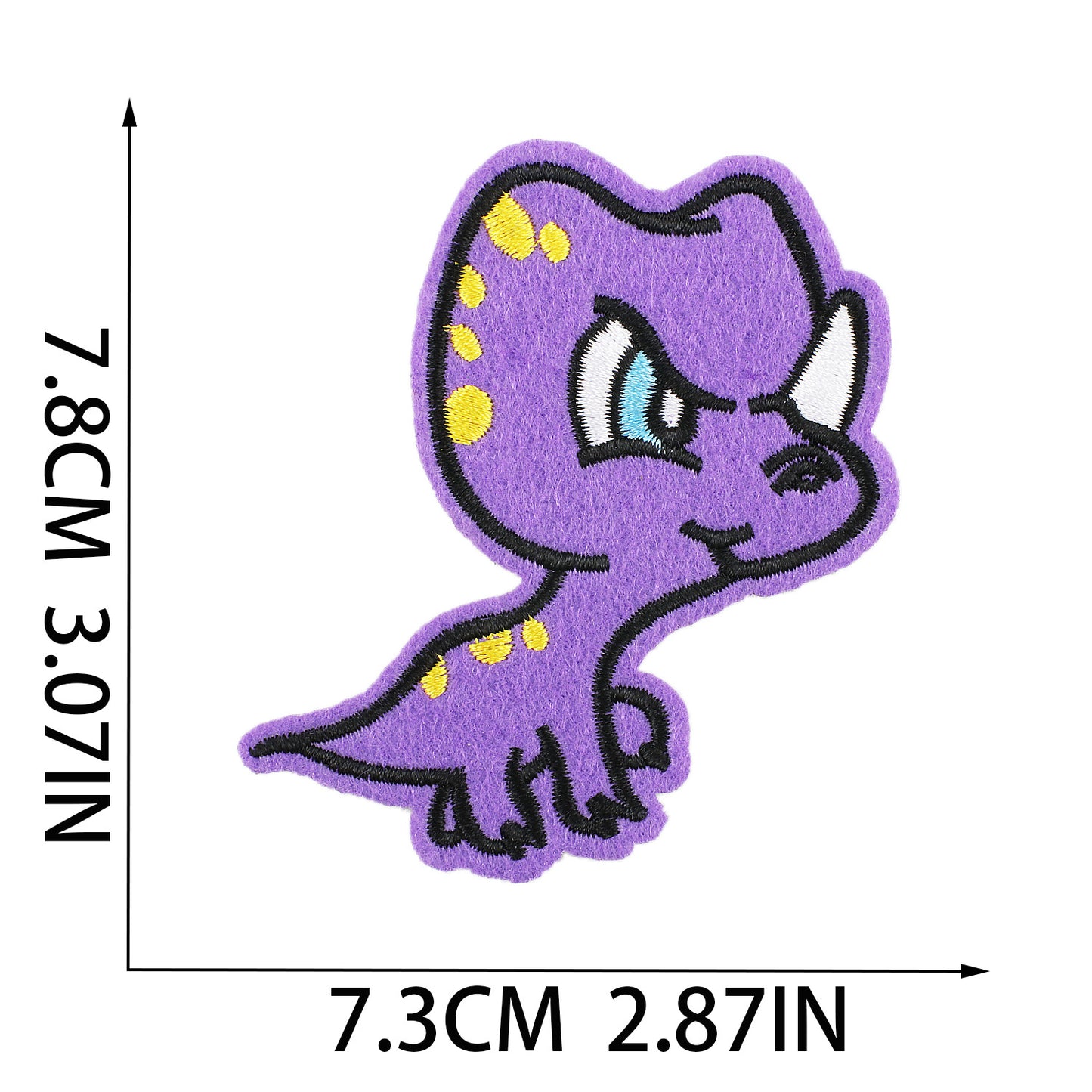 Iron-on Cute Playful Dinosaur Embroidered Patch