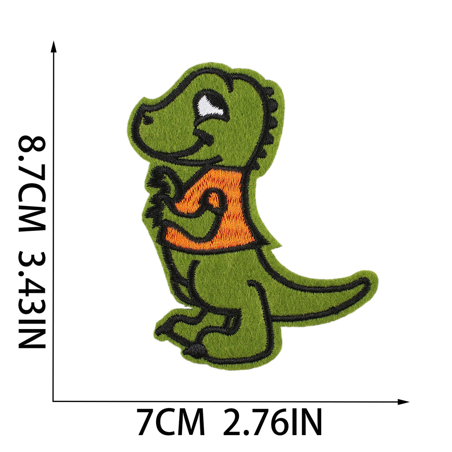 Iron-on Cute Playful Dinosaur Embroidered Patch