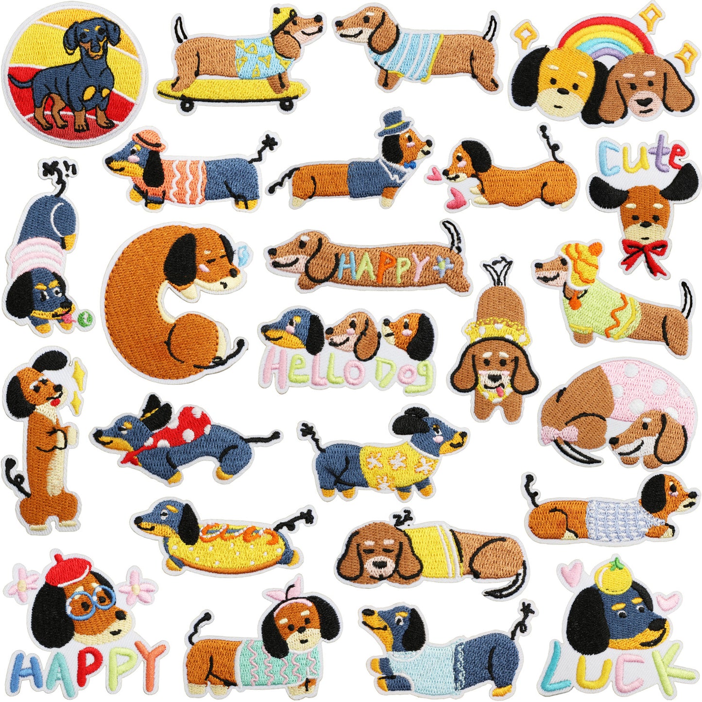Iron-on Cute Dachshund Embroidered Patch