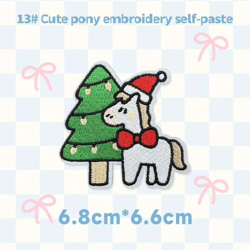 Cute Horse Embroidered Patch Self Adhesive Animal Embroidery Sticker