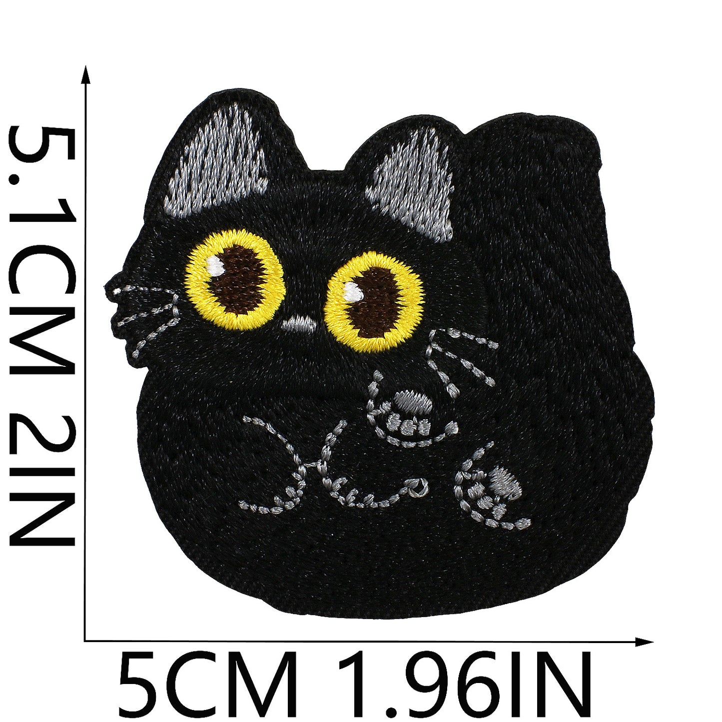 Iron-On Black Cat Embroidered Patch