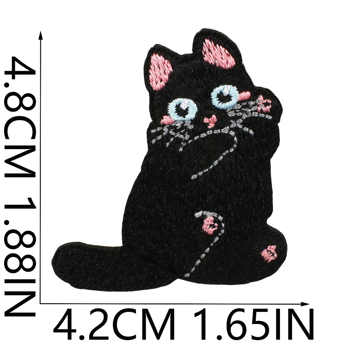 Iron-On Black Cat Embroidered Patch