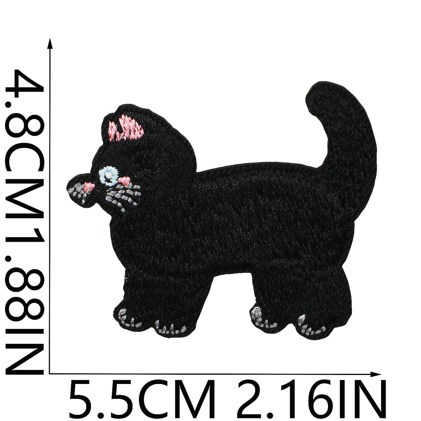 Iron-On Black Cat Embroidered Patch