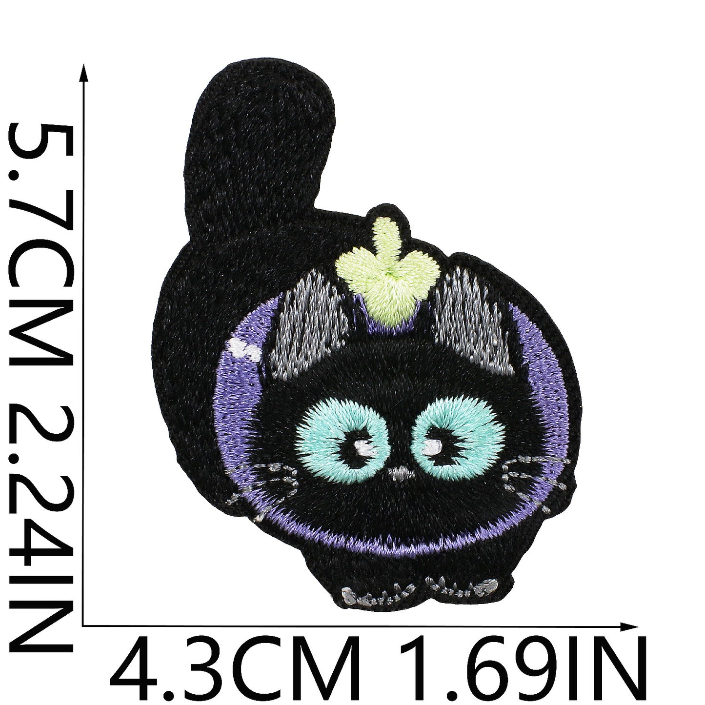 Iron-On Black Cat Embroidered Patch