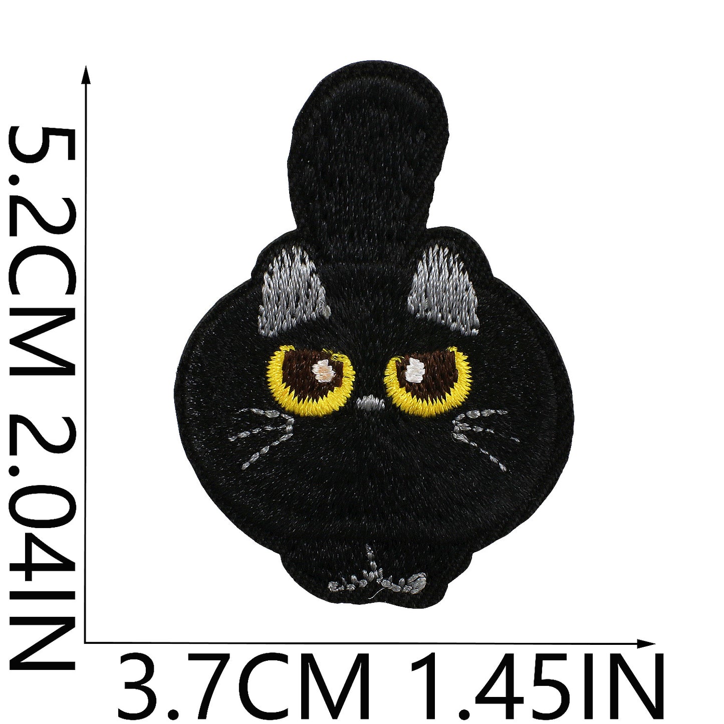 Iron-On Black Cat Embroidered Patch
