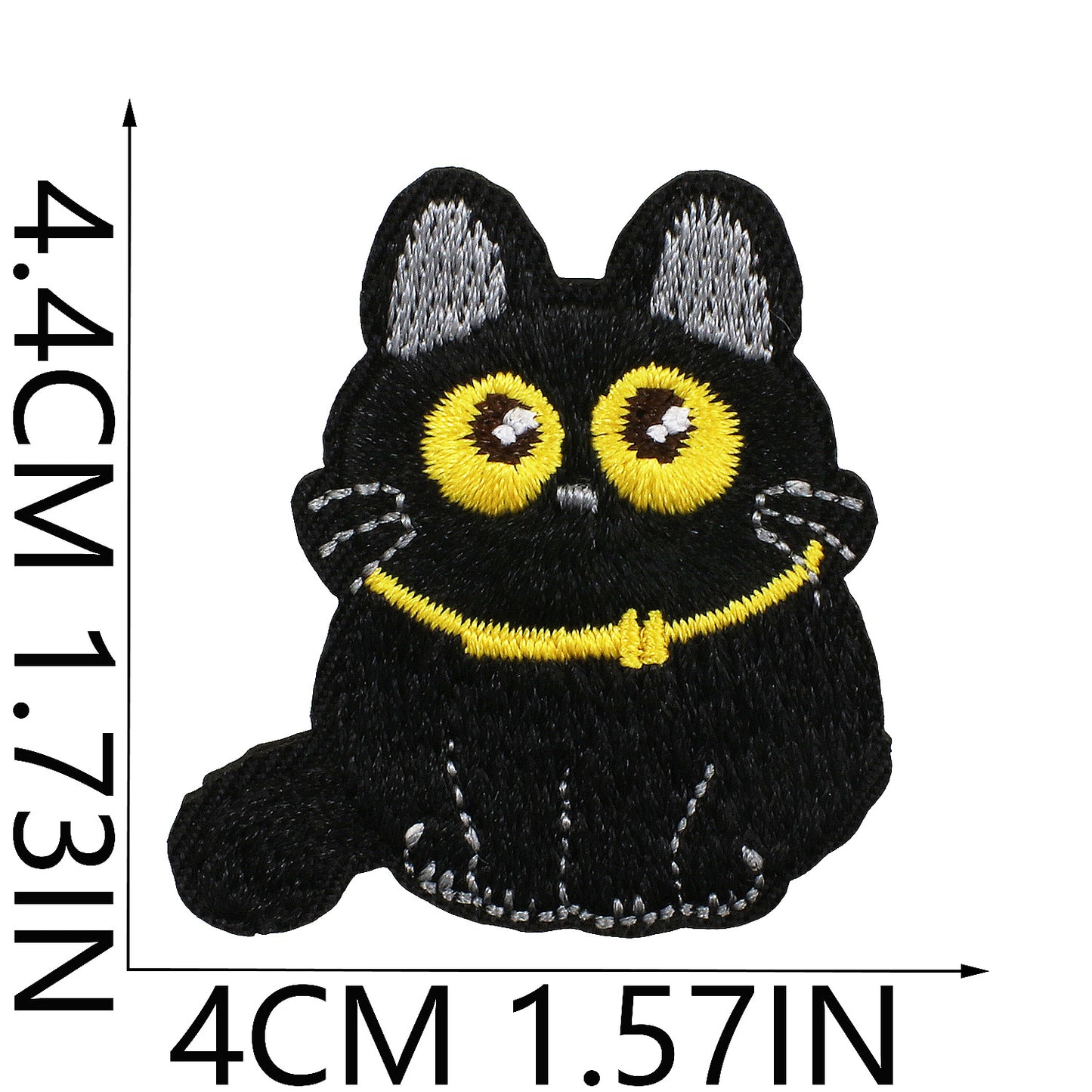 Iron-On Black Cat Embroidered Patch