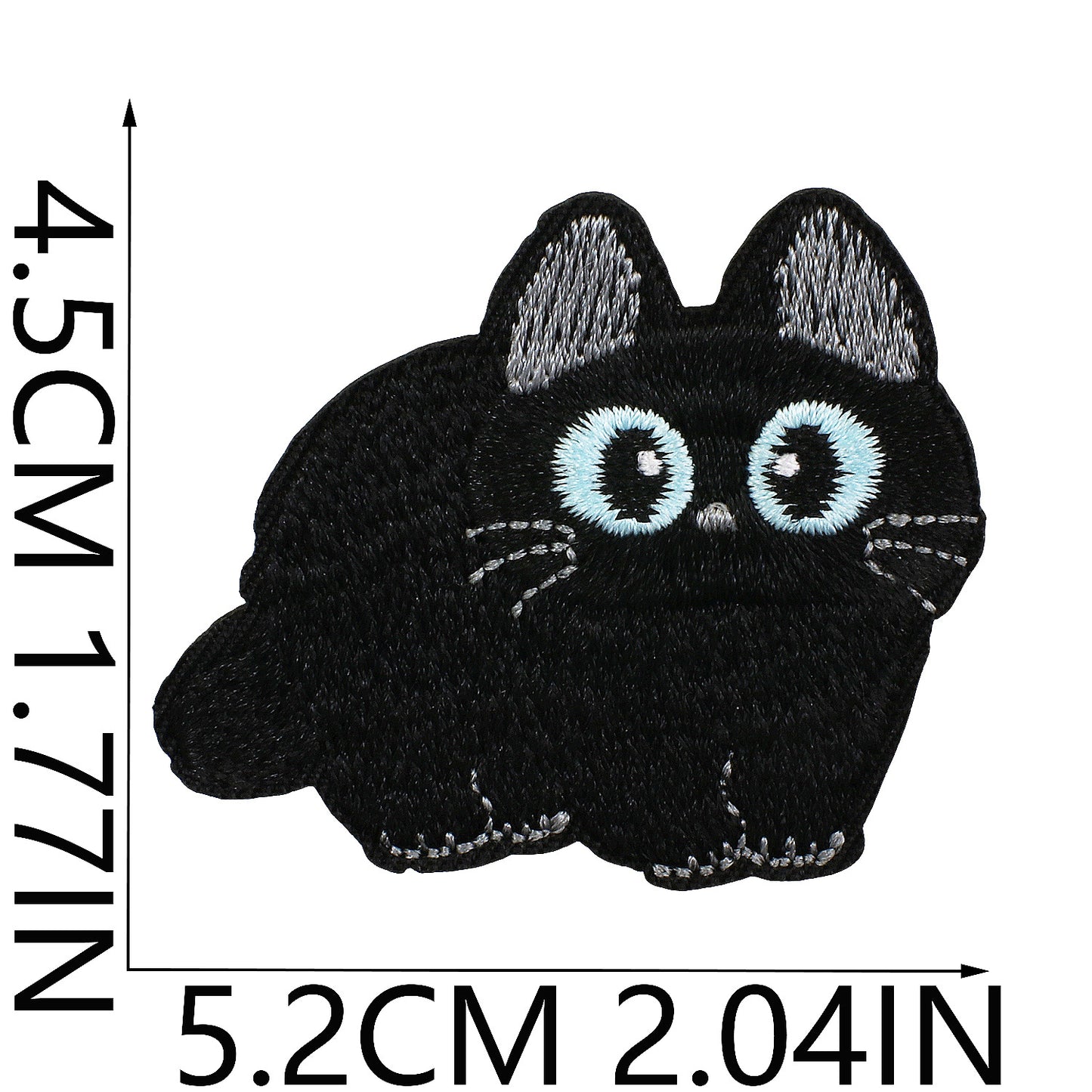 Iron-On Black Cat Embroidered Patch