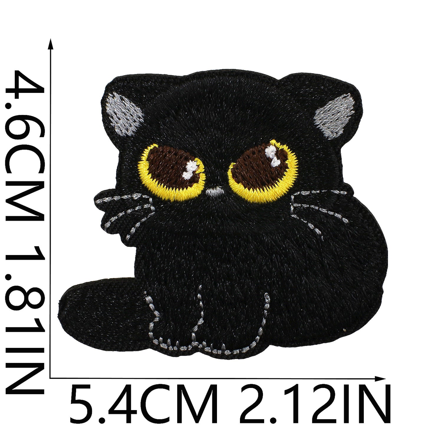 Iron-On Black Cat Embroidered Patch