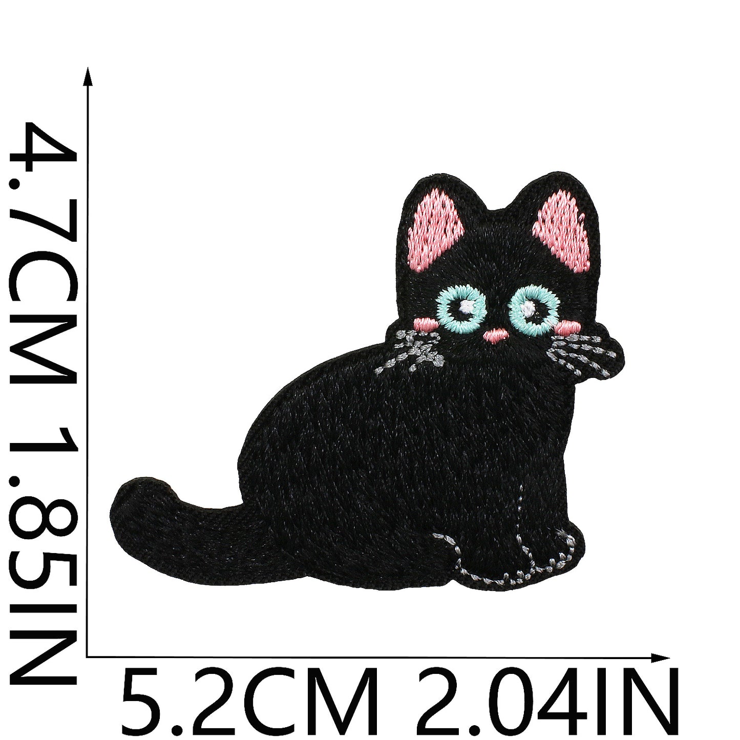 Iron-On Black Cat Embroidered Patch