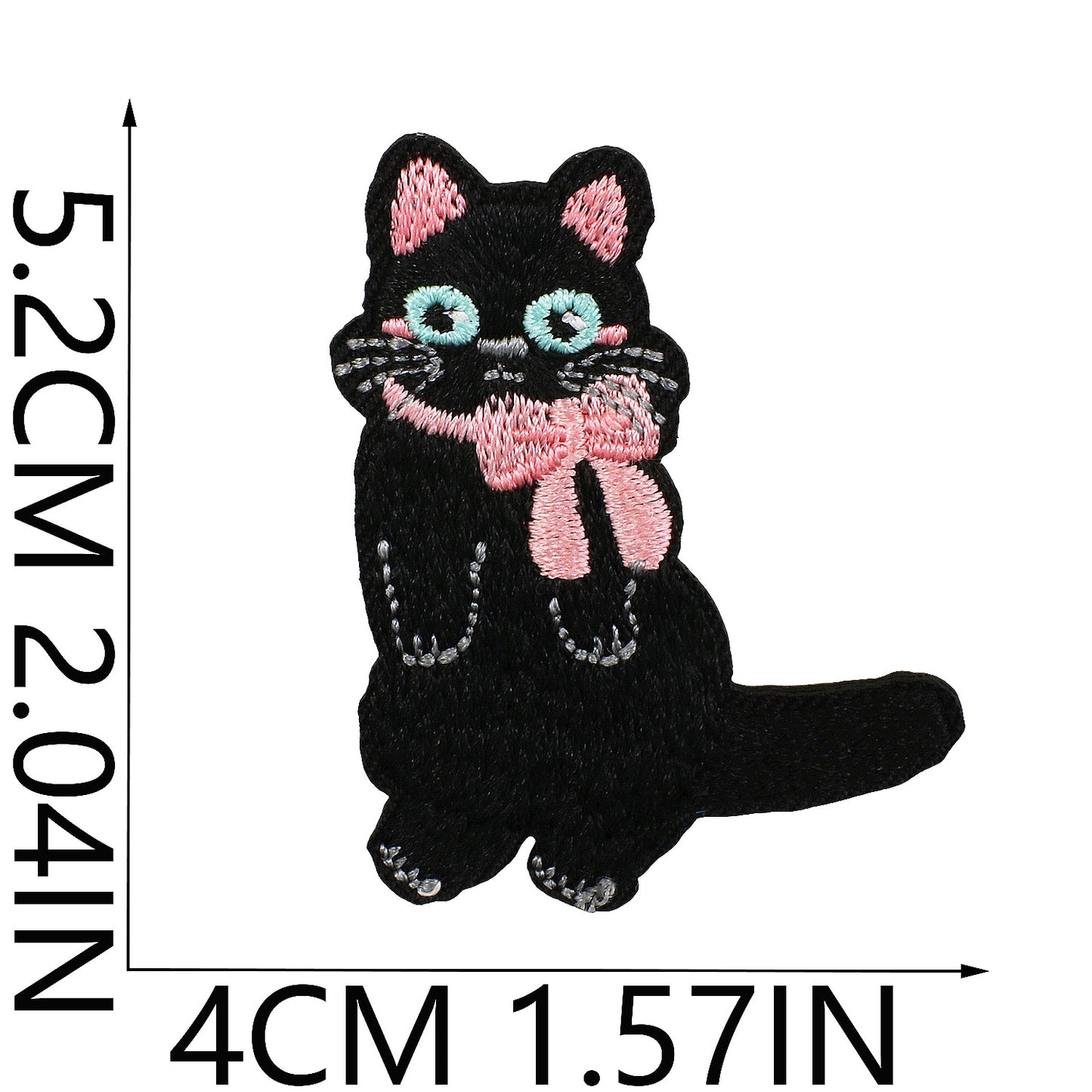 Iron-On Black Cat Embroidered Patch