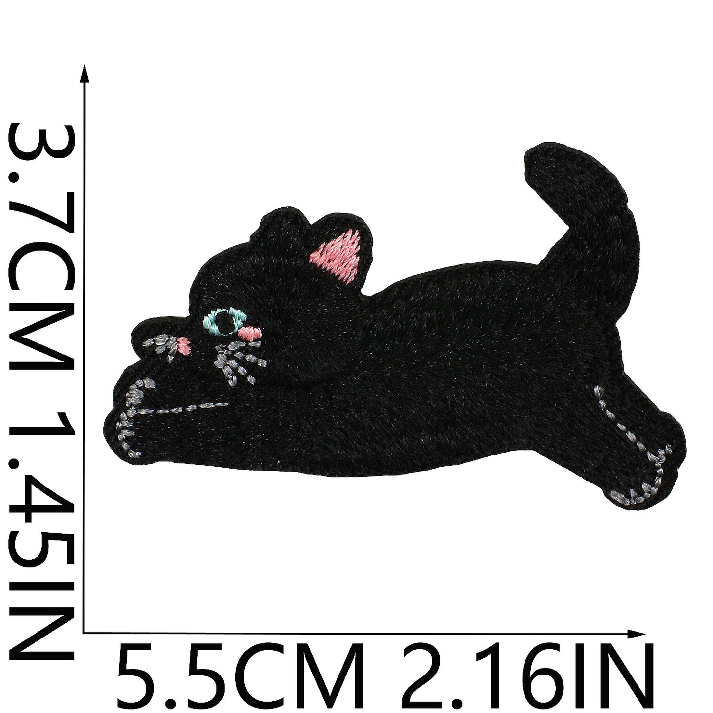 Iron-On Black Cat Embroidered Patch