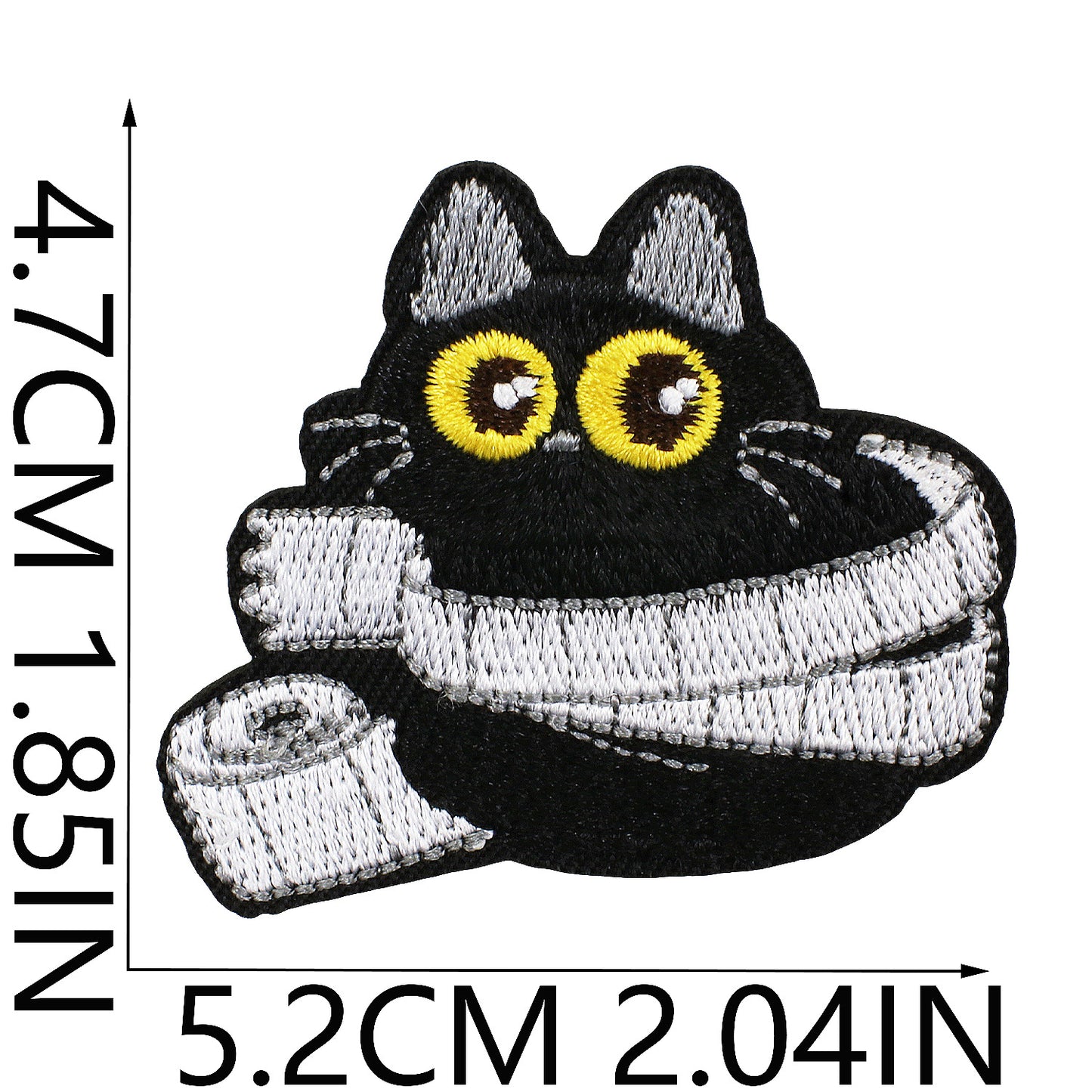 Iron-On Black Cat Embroidered Patch