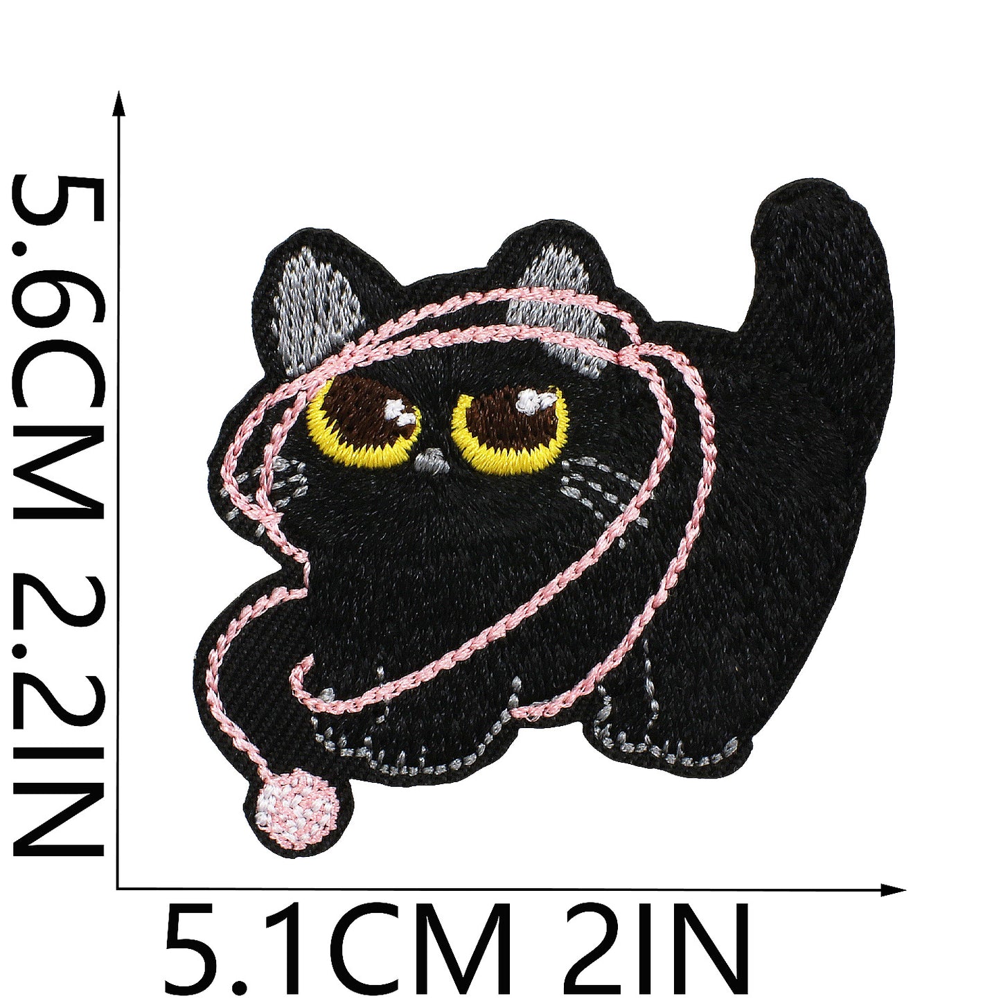 Iron-On Black Cat Embroidered Patch