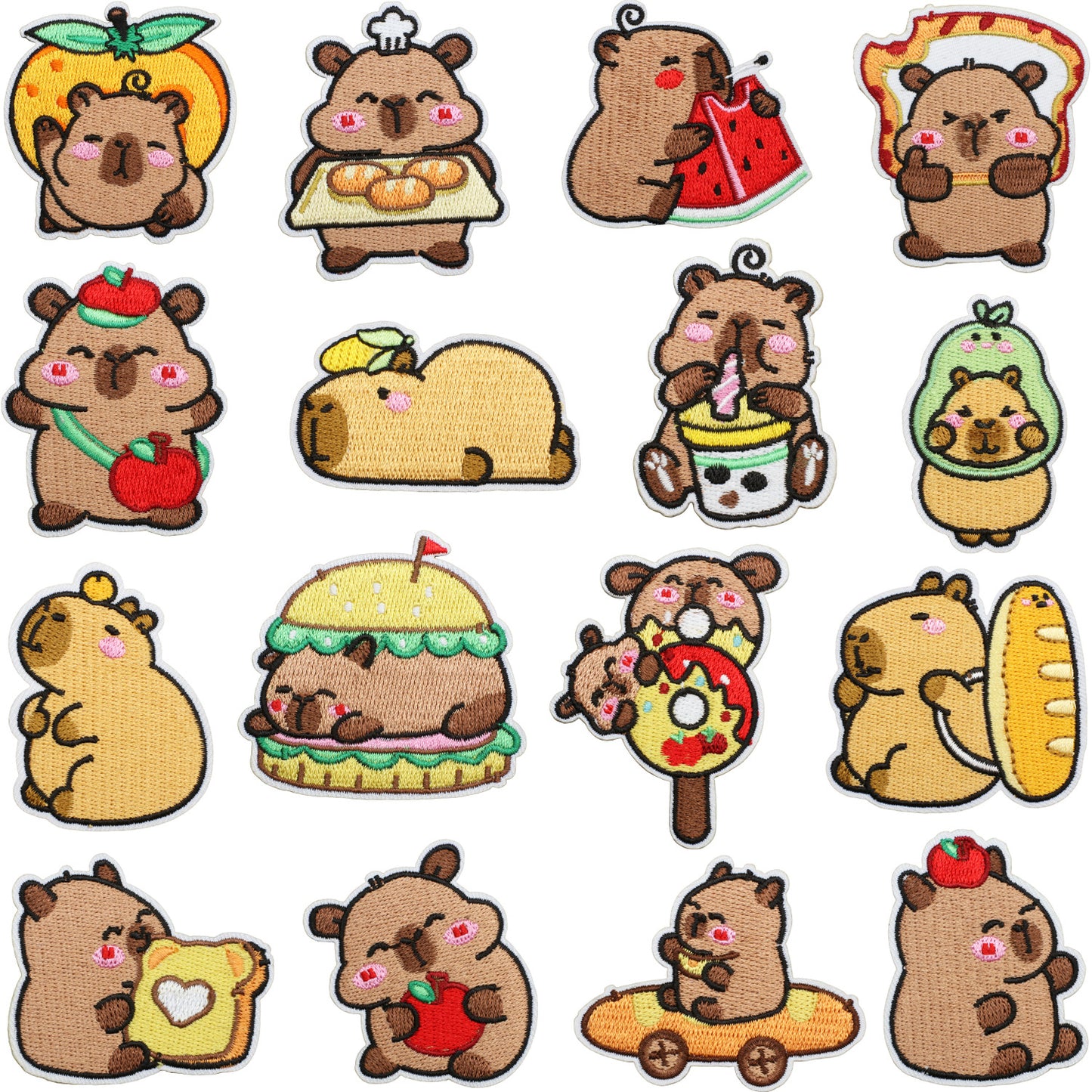 Iron-On Cute Chubby Capybara Embroidered Patch