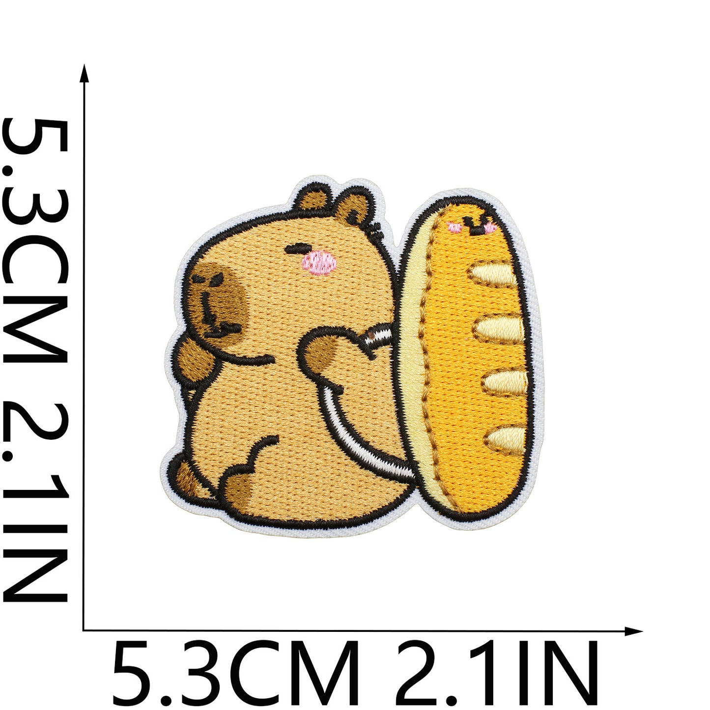 Iron-On Cute Chubby Capybara Embroidered Patch