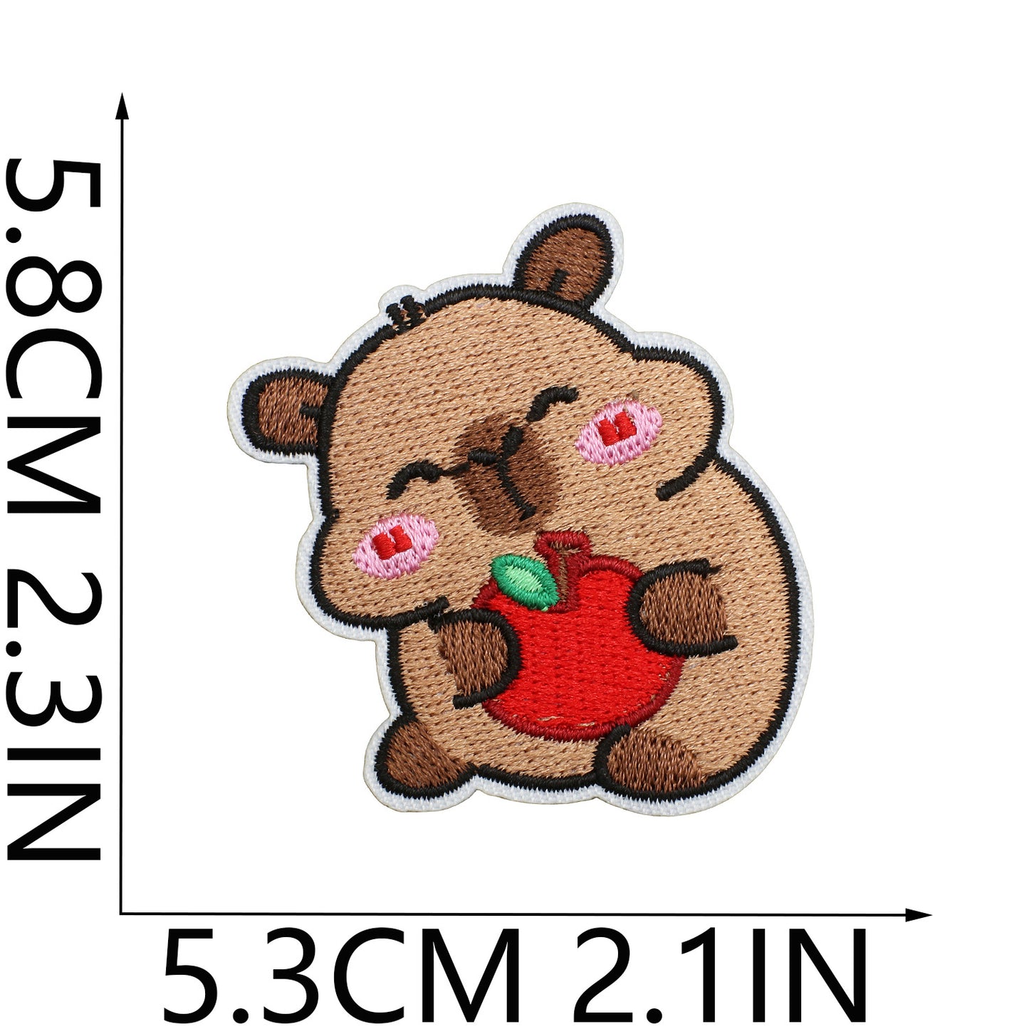 Iron-On Cute Chubby Capybara Embroidered Patch