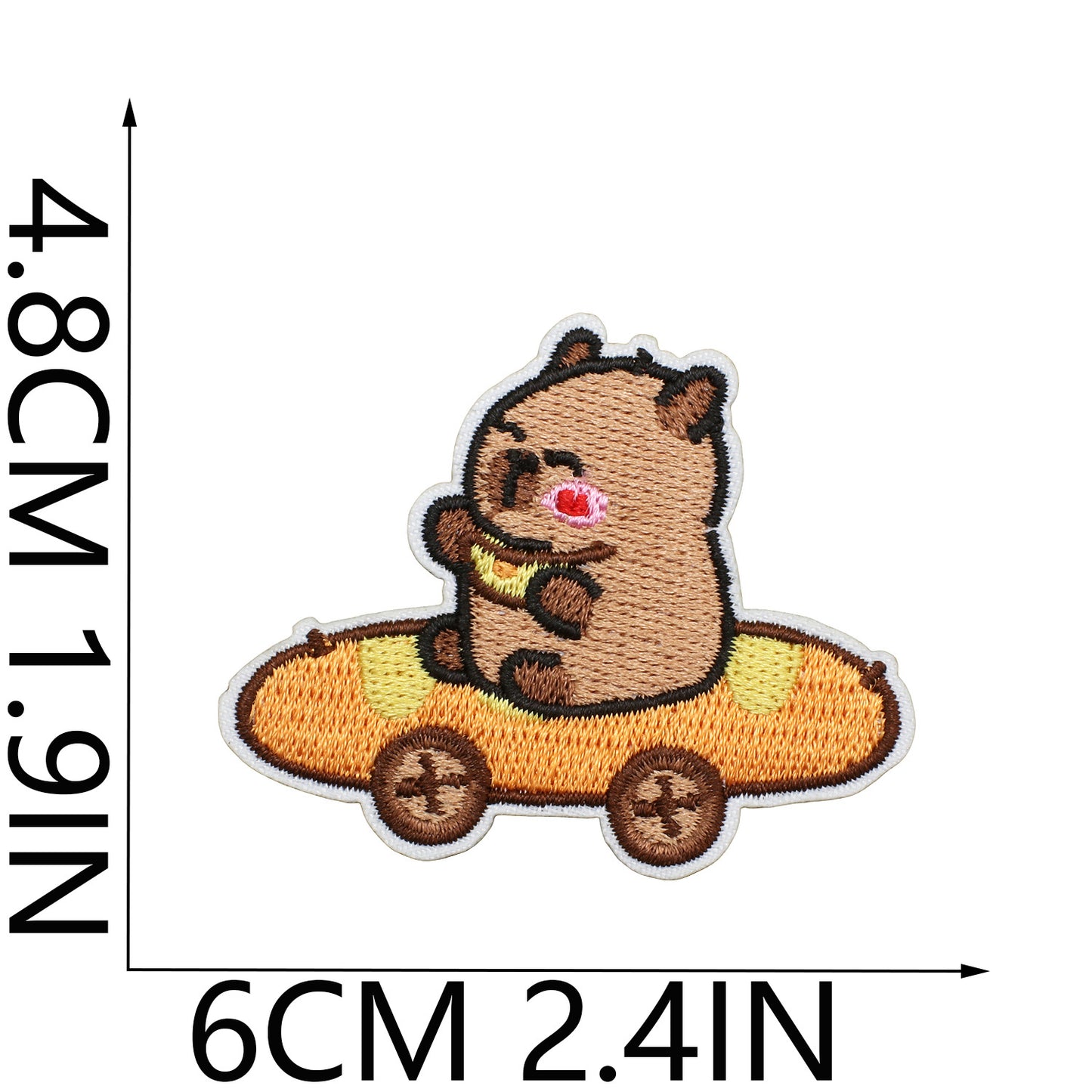 Iron-On Cute Chubby Capybara Embroidered Patch