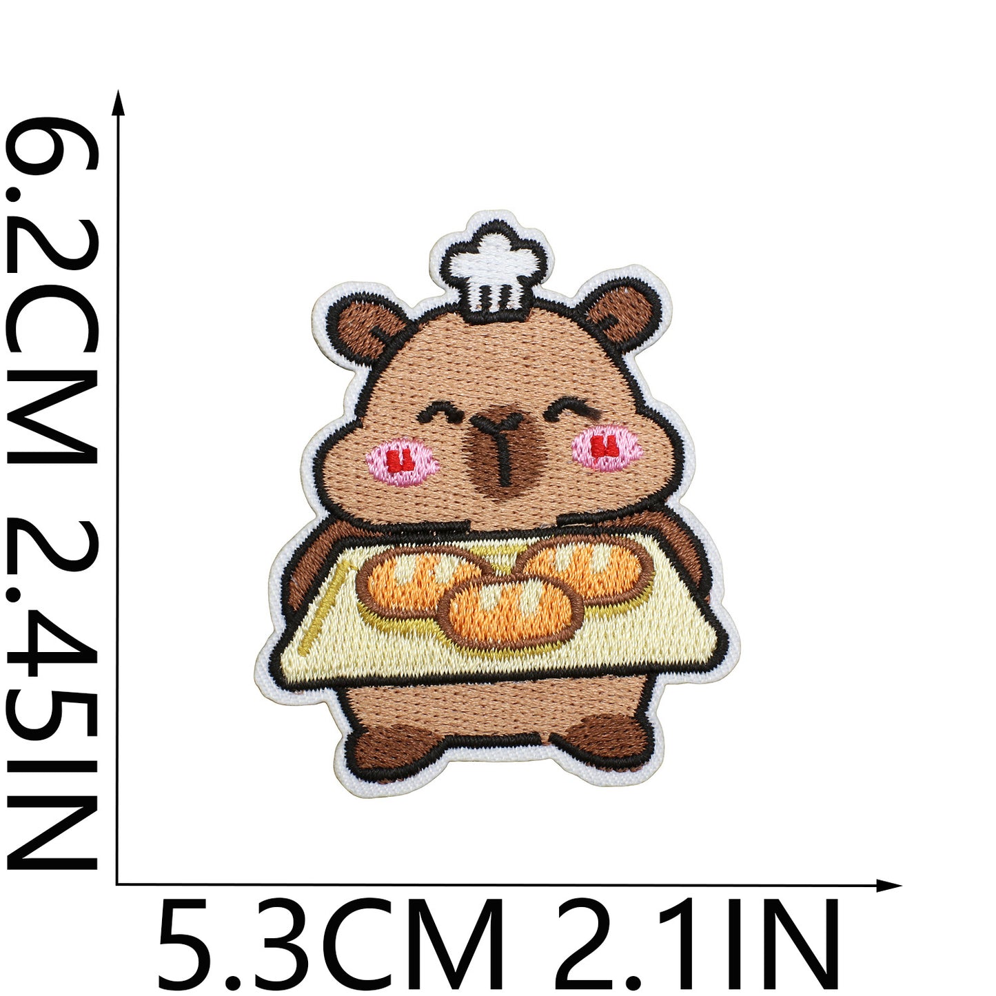 Iron-On Cute Chubby Capybara Embroidered Patch