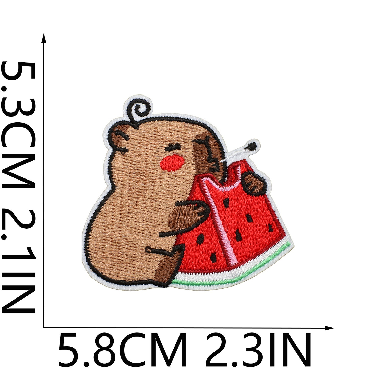 Iron-On Cute Chubby Capybara Embroidered Patch