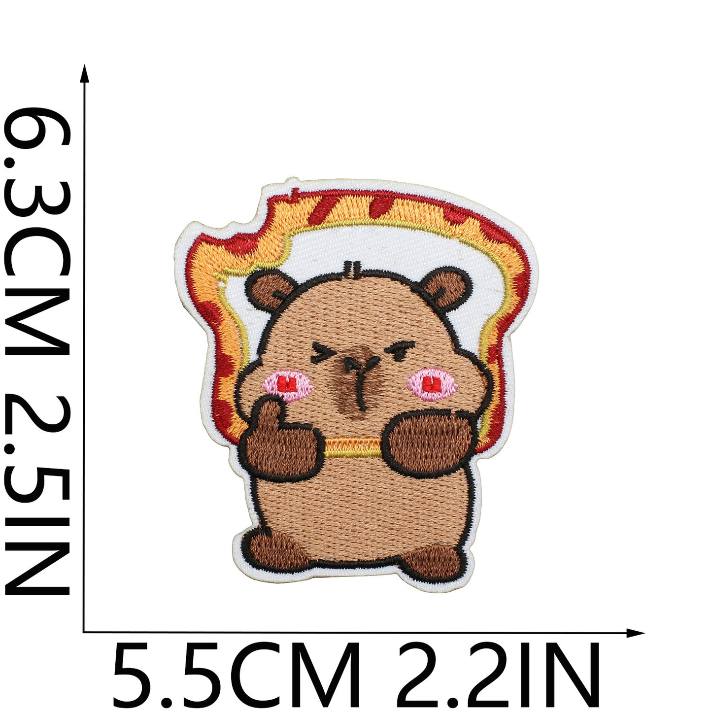 Iron-On Cute Chubby Capybara Embroidered Patch