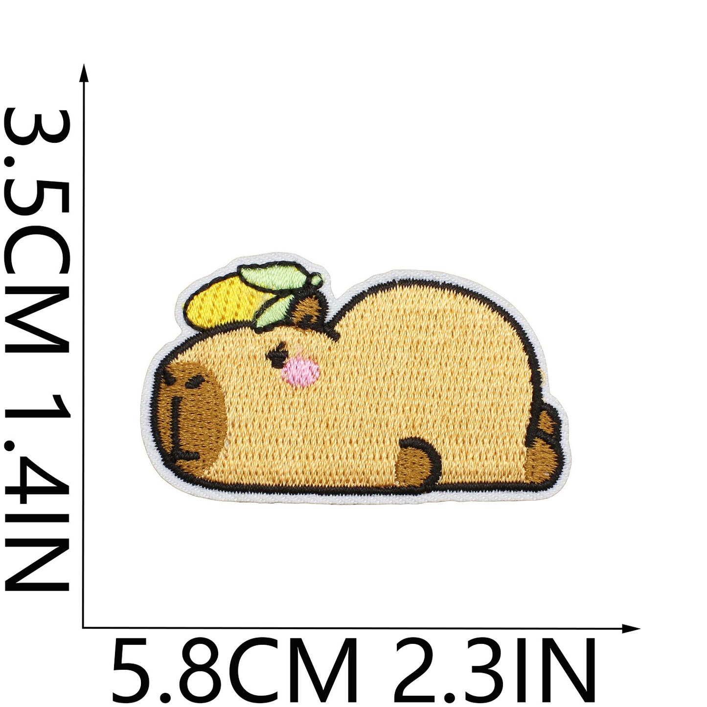 Iron-On Cute Chubby Capybara Embroidered Patch