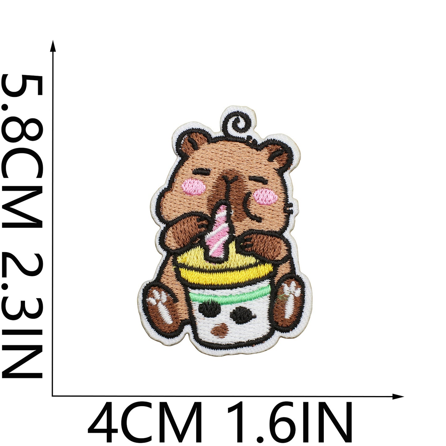 Iron-On Cute Chubby Capybara Embroidered Patch