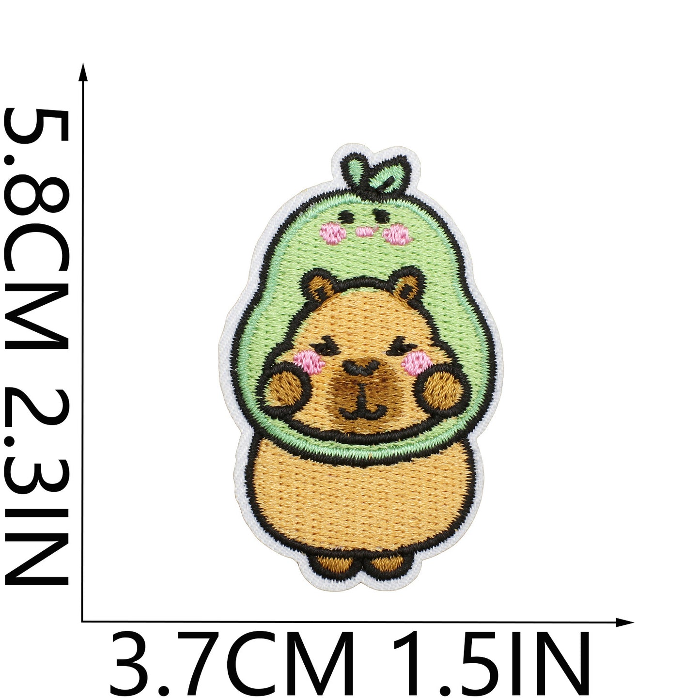 Iron-On Cute Chubby Capybara Embroidered Patch