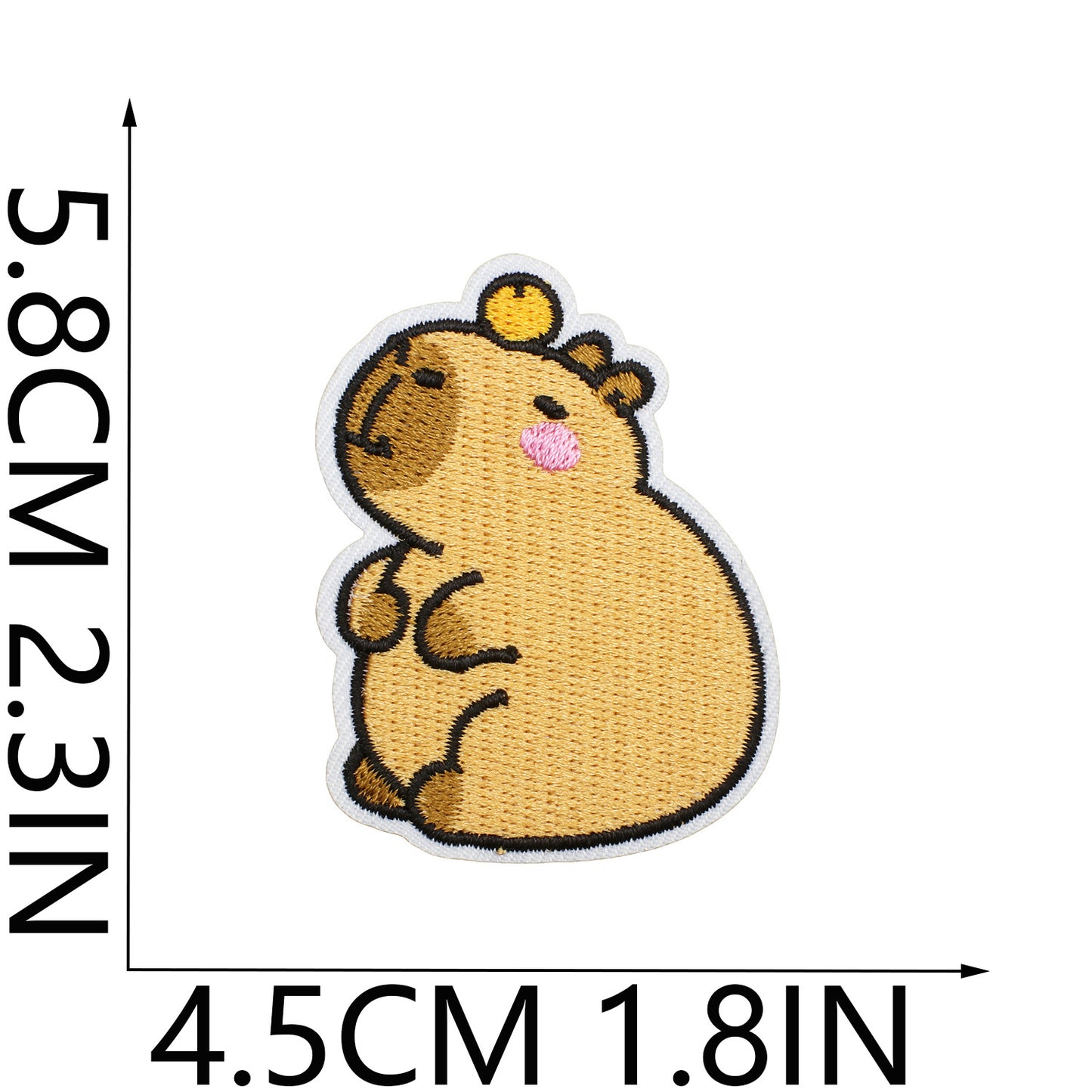 Iron-On Cute Chubby Capybara Embroidered Patch