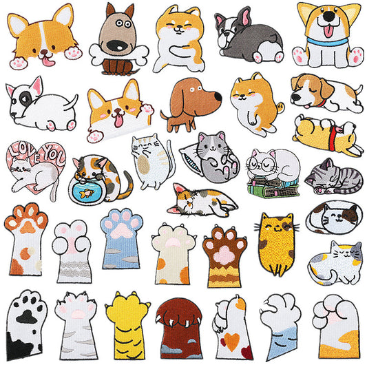 Iron-On Cute Dogs & Cats Embroidered Patch