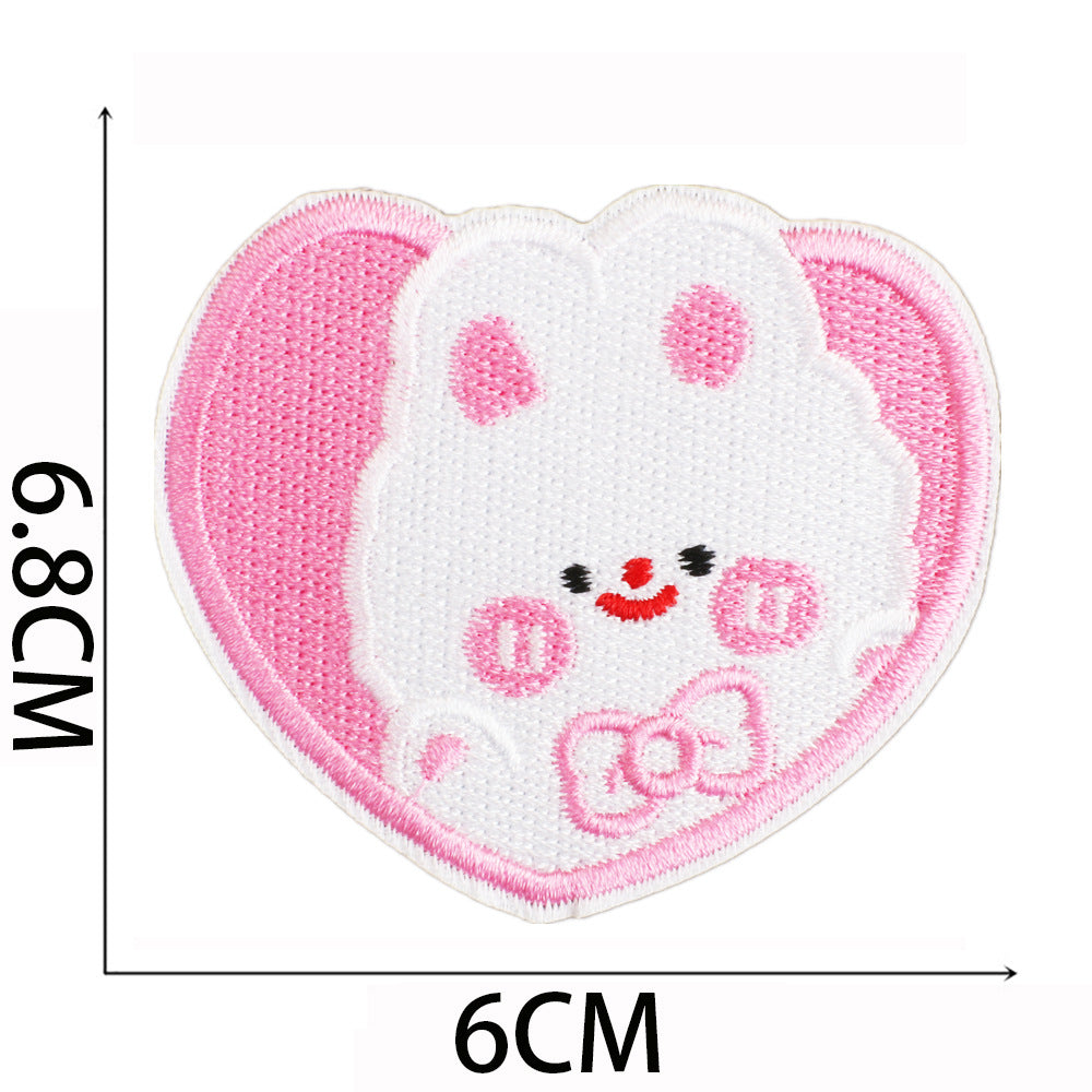 Iron-On Cute Bunny & Bear Embroidered Patch