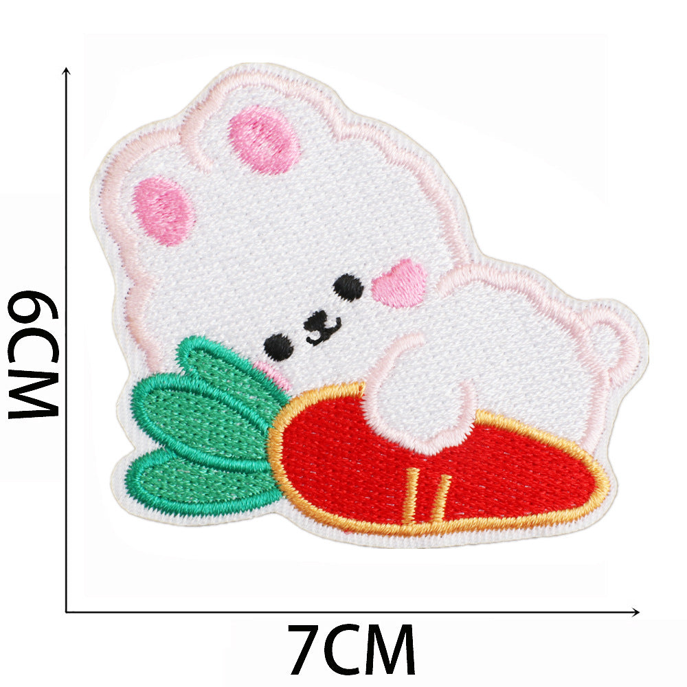 Iron-On Cute Bunny & Bear Embroidered Patch