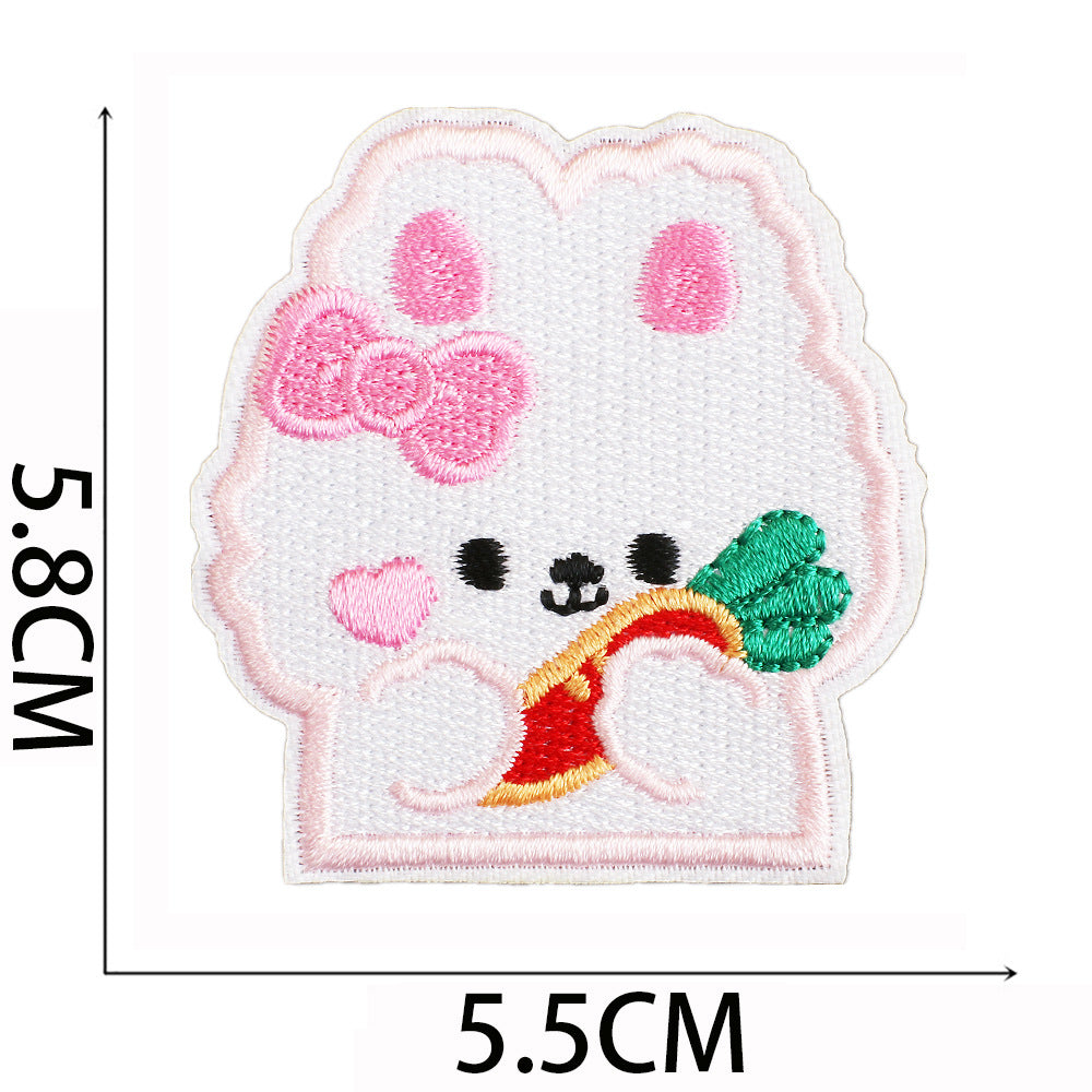 Iron-On Cute Bunny & Bear Embroidered Patch