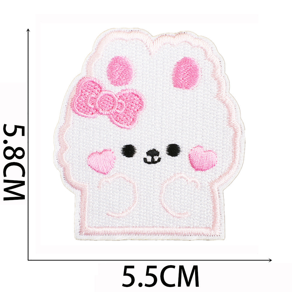 Iron-On Cute Bunny & Bear Embroidered Patch
