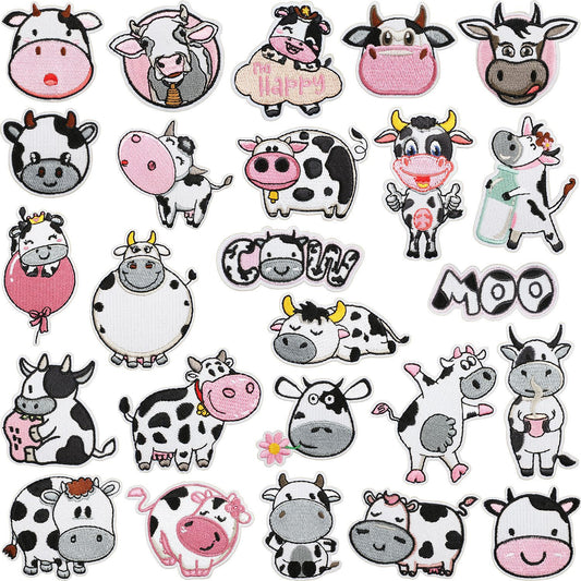 Iron-on Cute Kawaii Cow Embroidered Patch