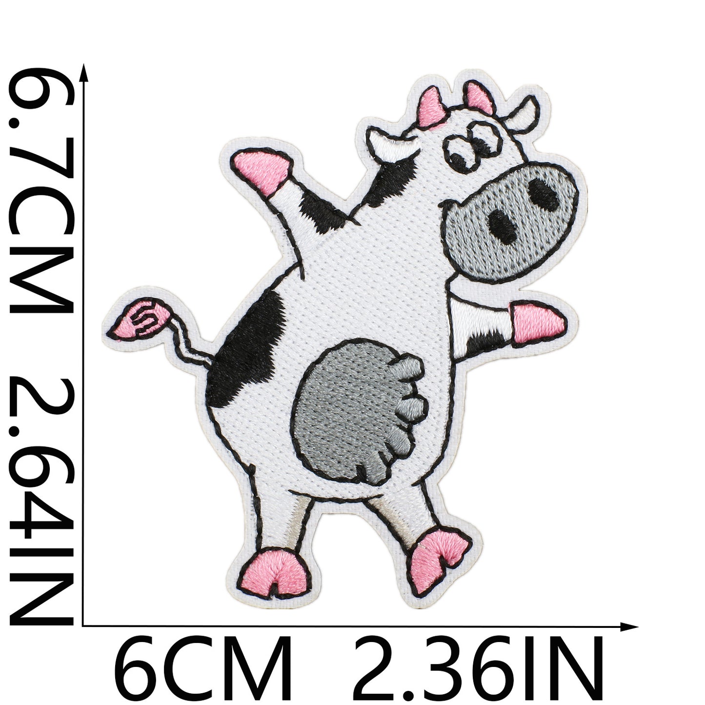 Iron-on Cute Kawaii Cow Embroidered Patch
