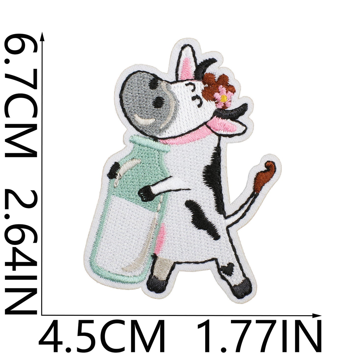 Iron-on Cute Kawaii Cow Embroidered Patch