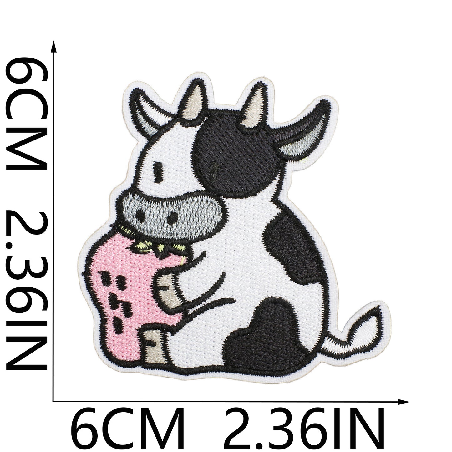 Iron-on Cute Kawaii Cow Embroidered Patch