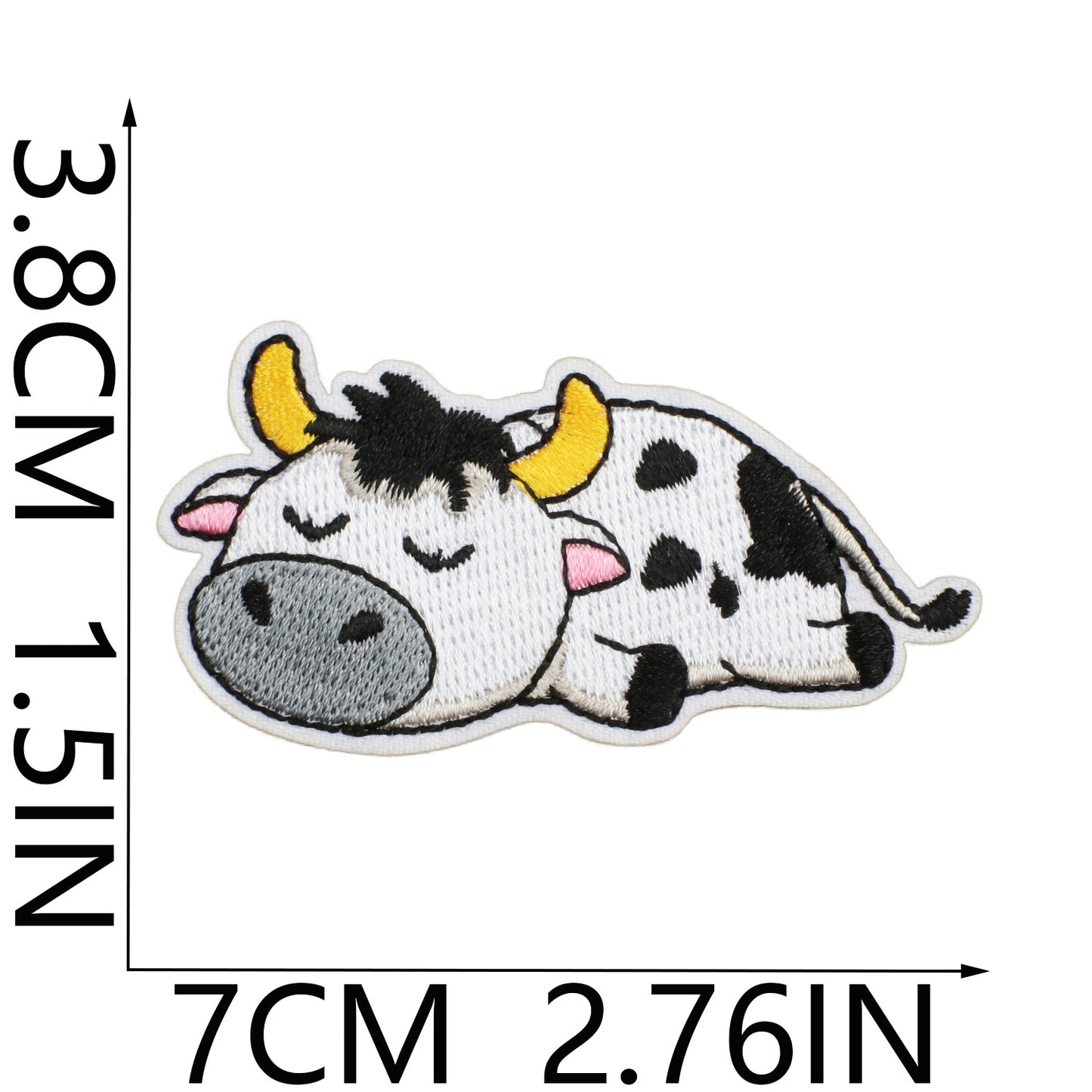 Iron-on Cute Kawaii Cow Embroidered Patch