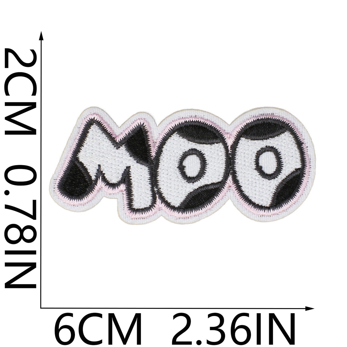 Iron-on Cute Kawaii Cow Embroidered Patch