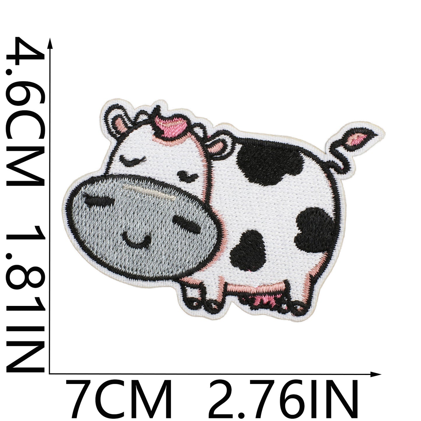 Iron-on Cute Kawaii Cow Embroidered Patch