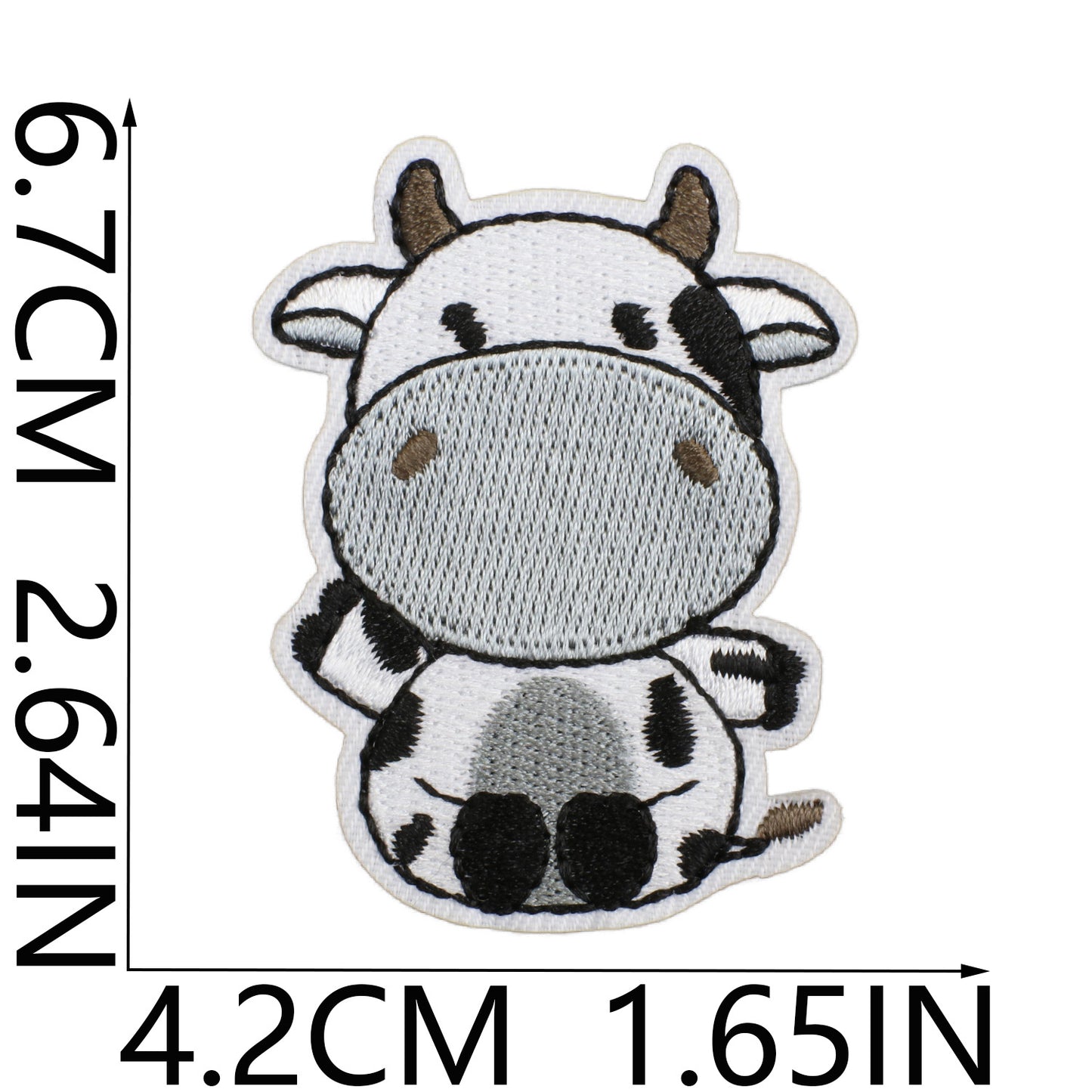 Iron-on Cute Kawaii Cow Embroidered Patch