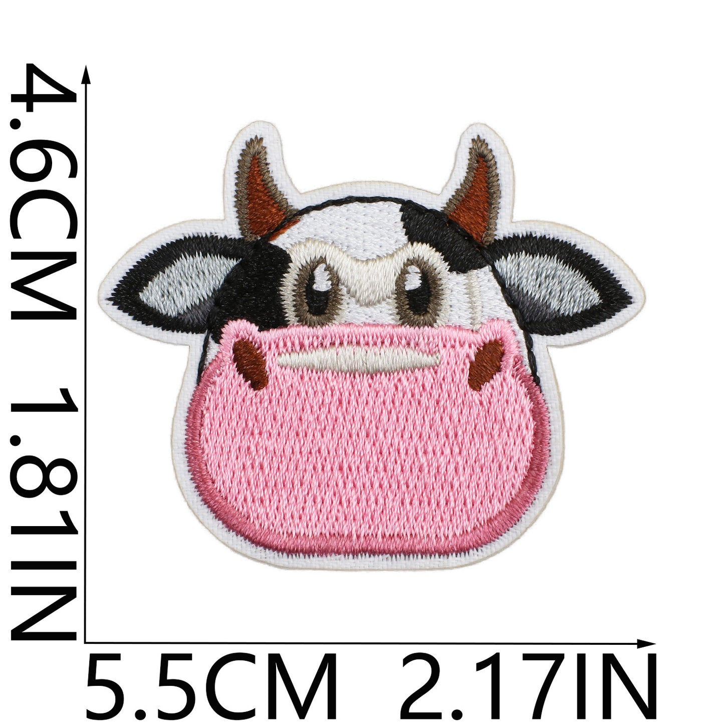 Iron-on Cute Kawaii Cow Embroidered Patch