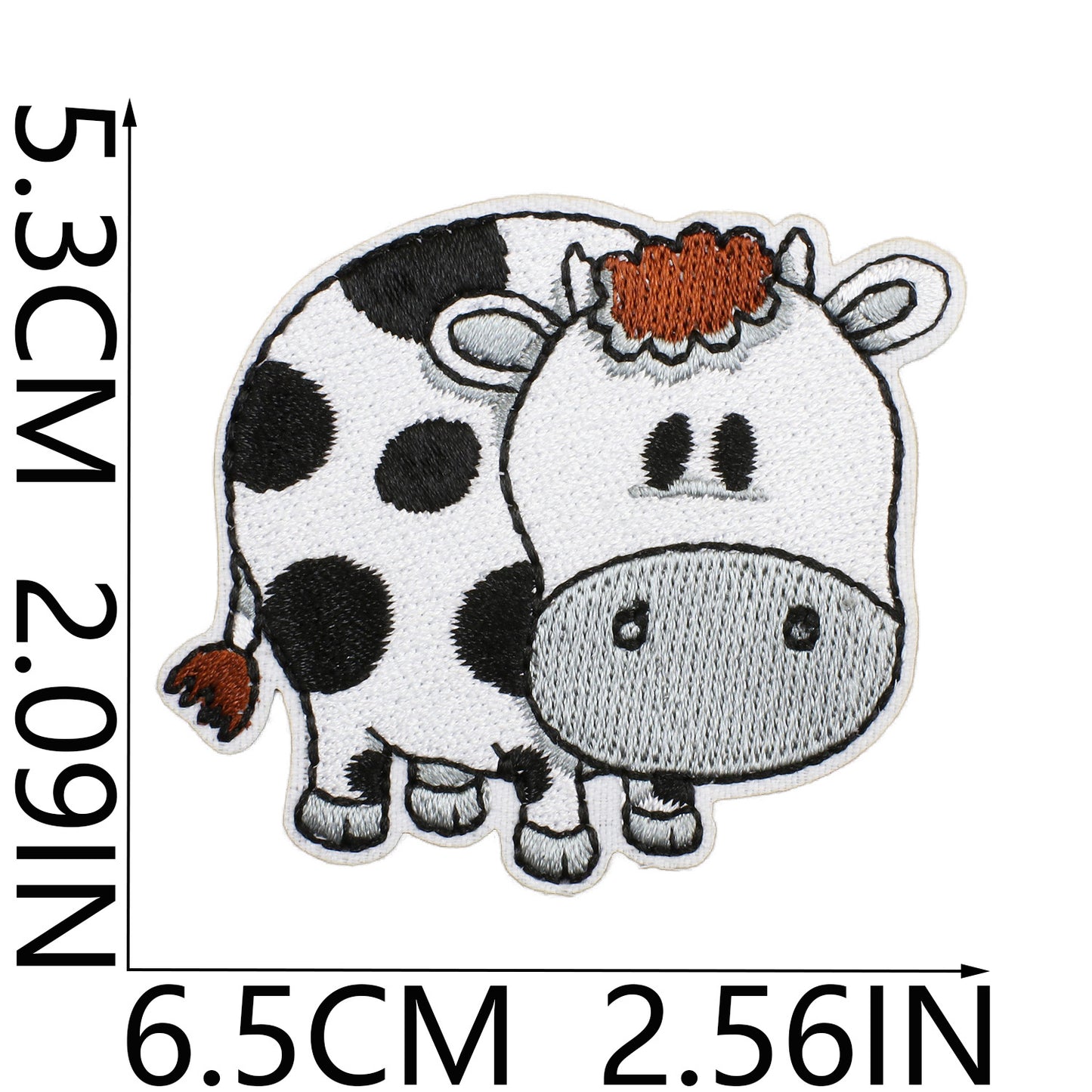 Iron-on Cute Kawaii Cow Embroidered Patch