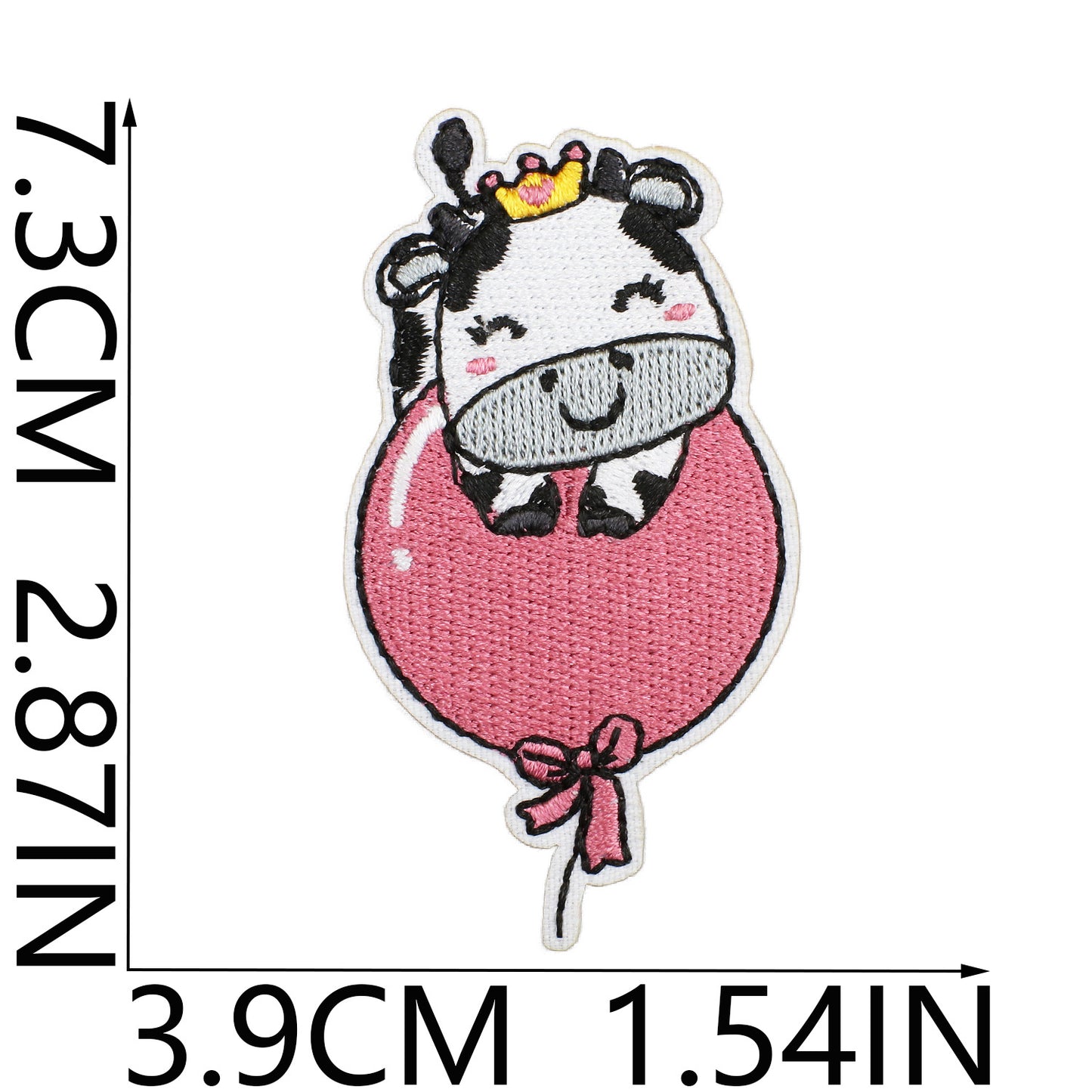 Iron-on Cute Kawaii Cow Embroidered Patch