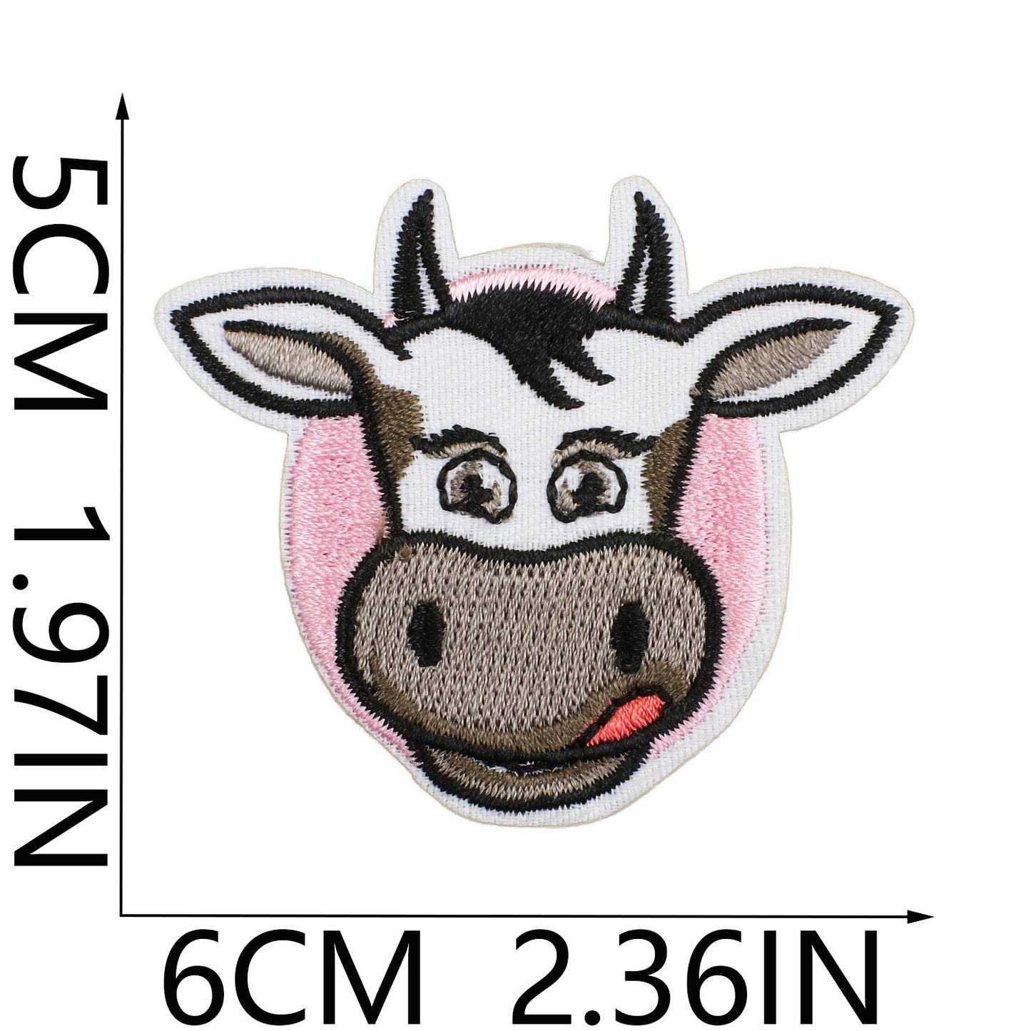 Iron-on Cute Kawaii Cow Embroidered Patch