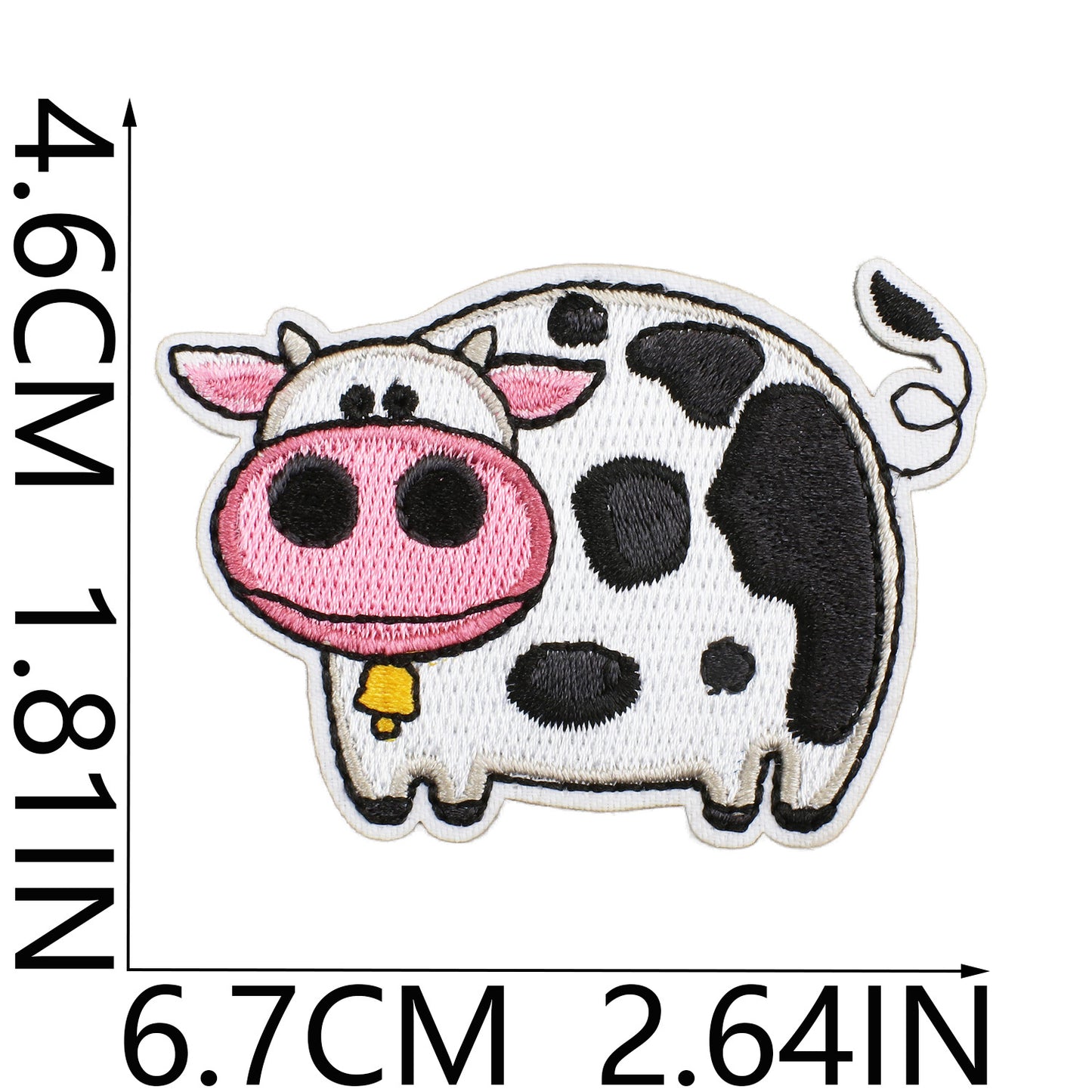 Iron-on Cute Kawaii Cow Embroidered Patch