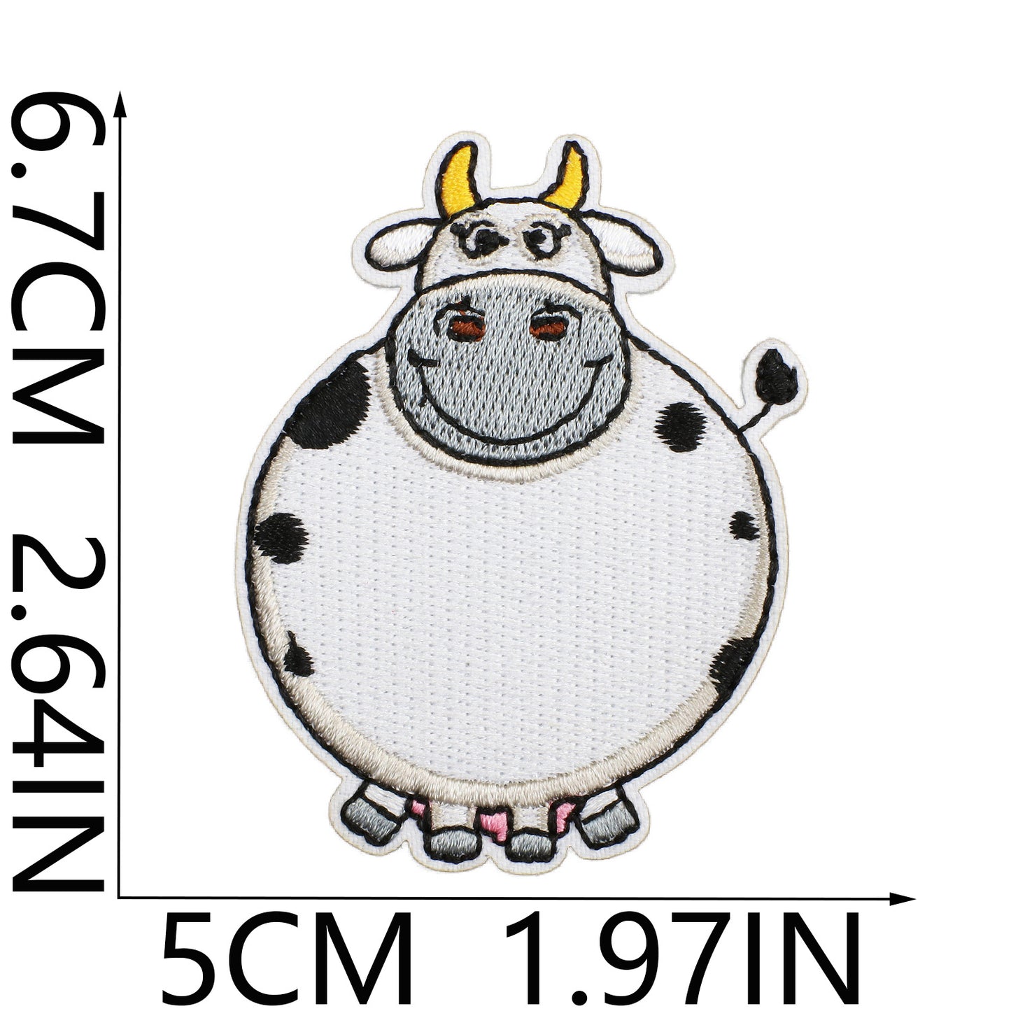 Iron-on Cute Kawaii Cow Embroidered Patch