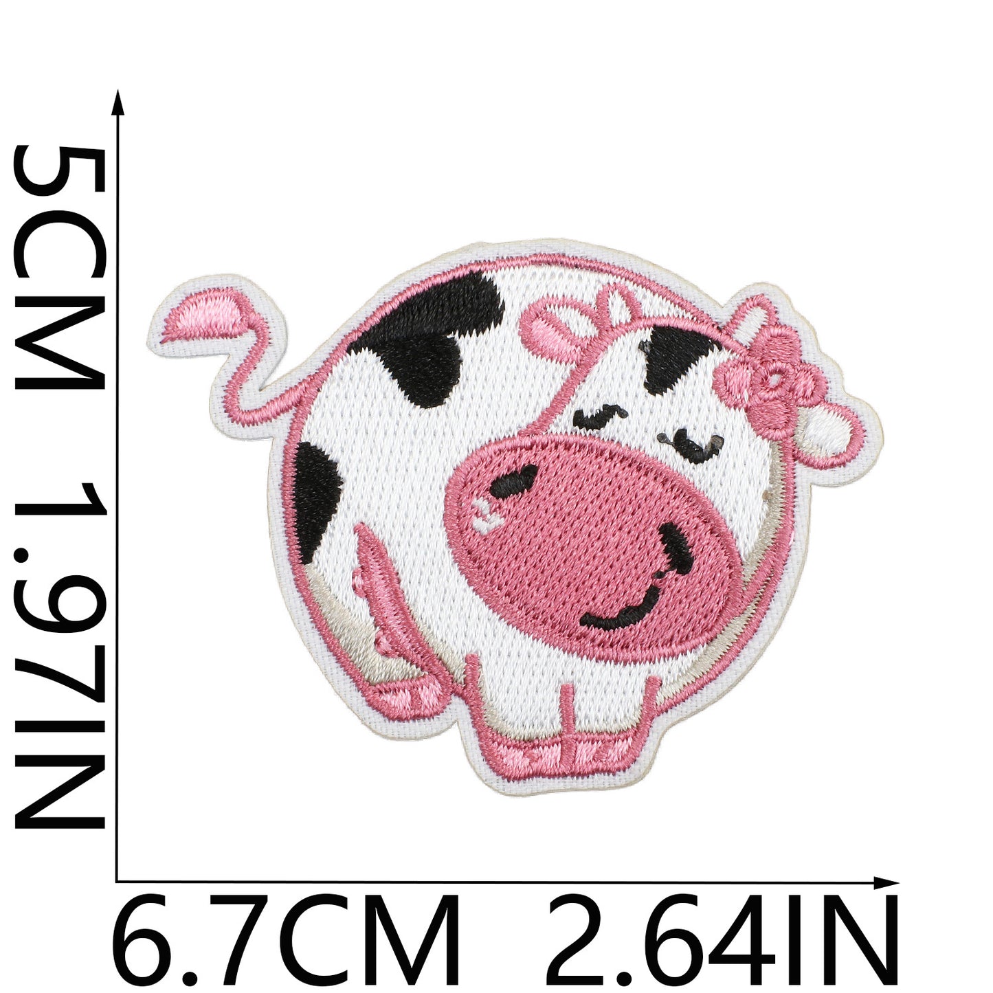 Iron-on Cute Kawaii Cow Embroidered Patch