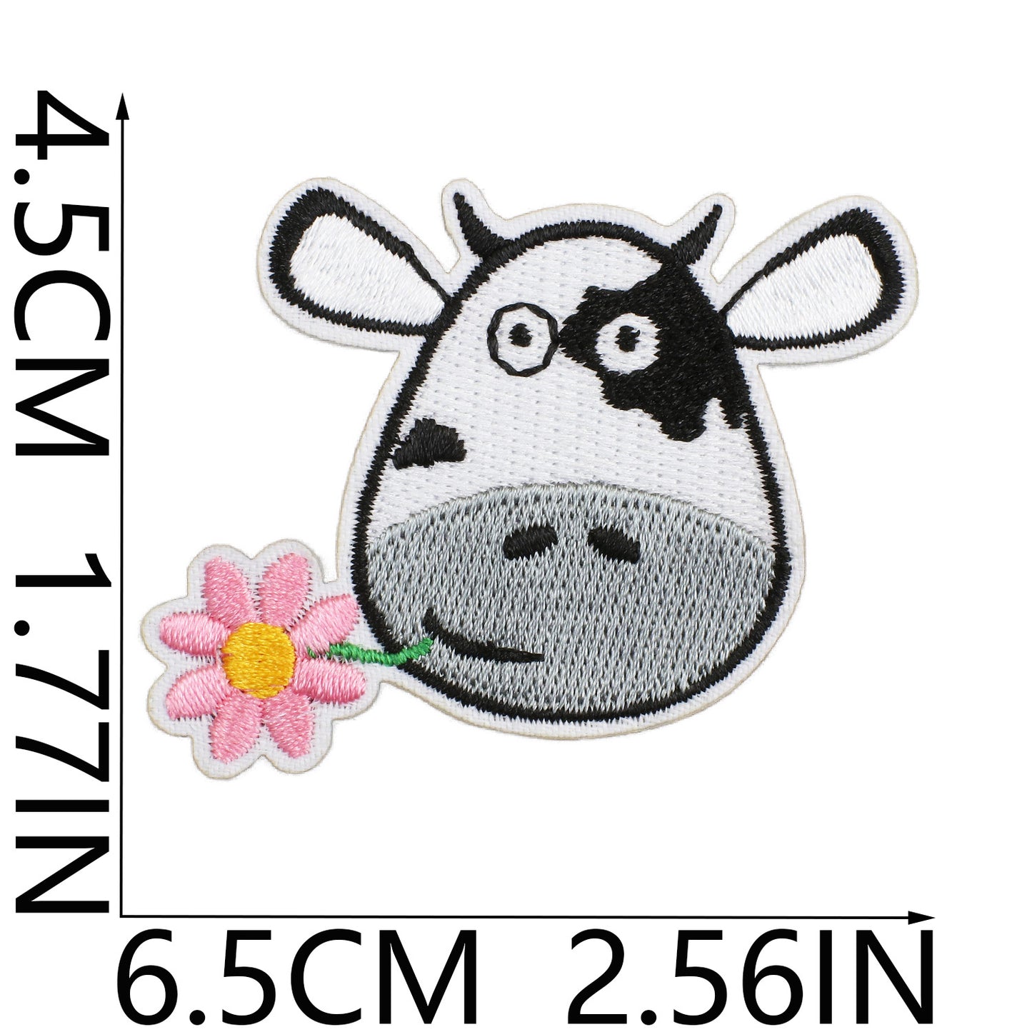 Iron-on Cute Kawaii Cow Embroidered Patch