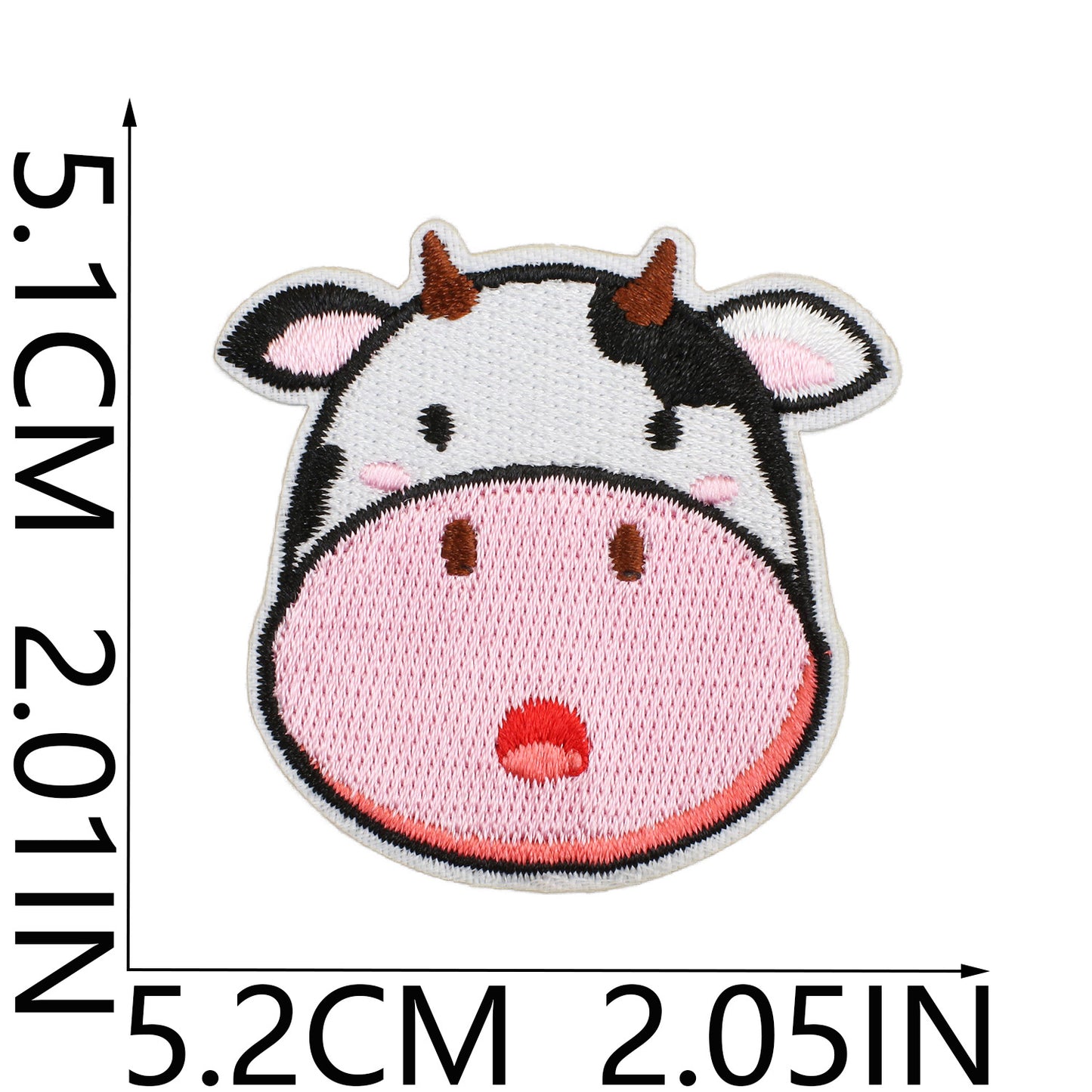 Iron-on Cute Kawaii Cow Embroidered Patch